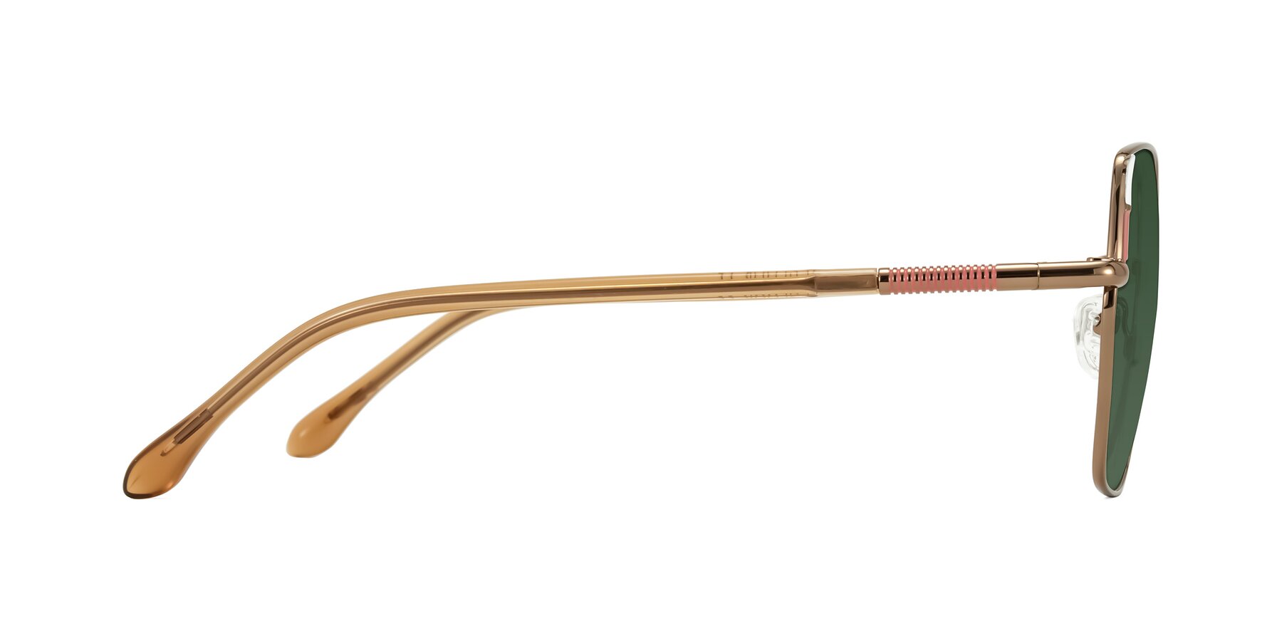 Side of Suarie in Bronze/Brown with Green Tinted Lenses