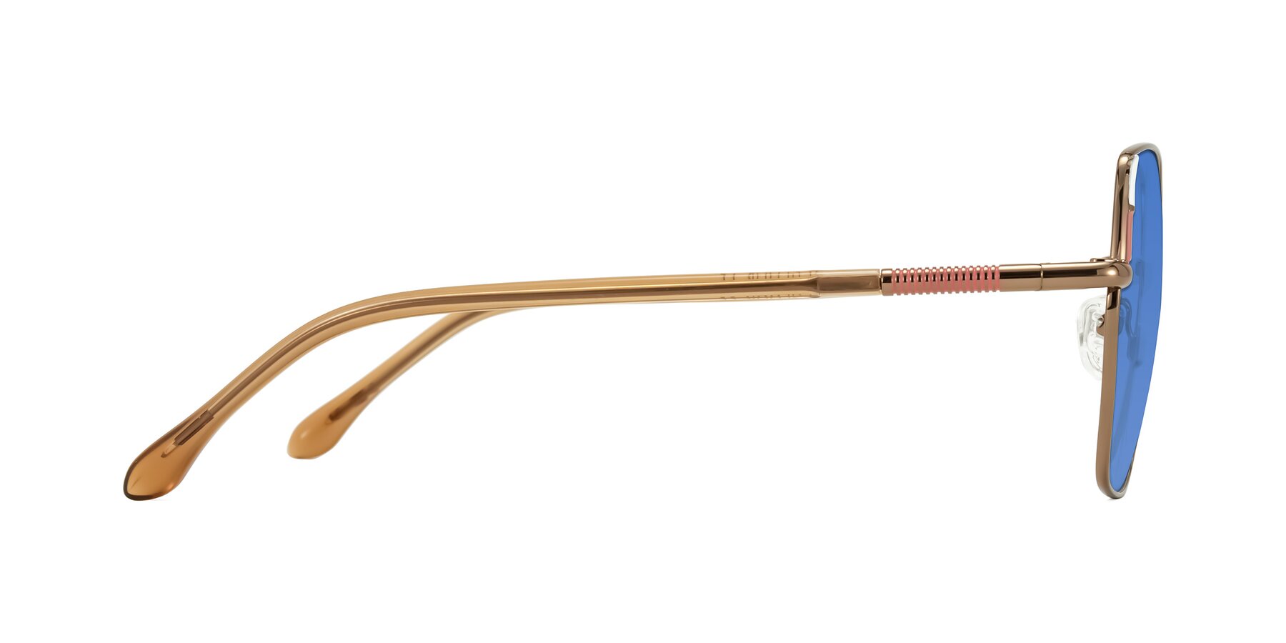 Side of Suarie in Bronze/Brown with Blue Tinted Lenses