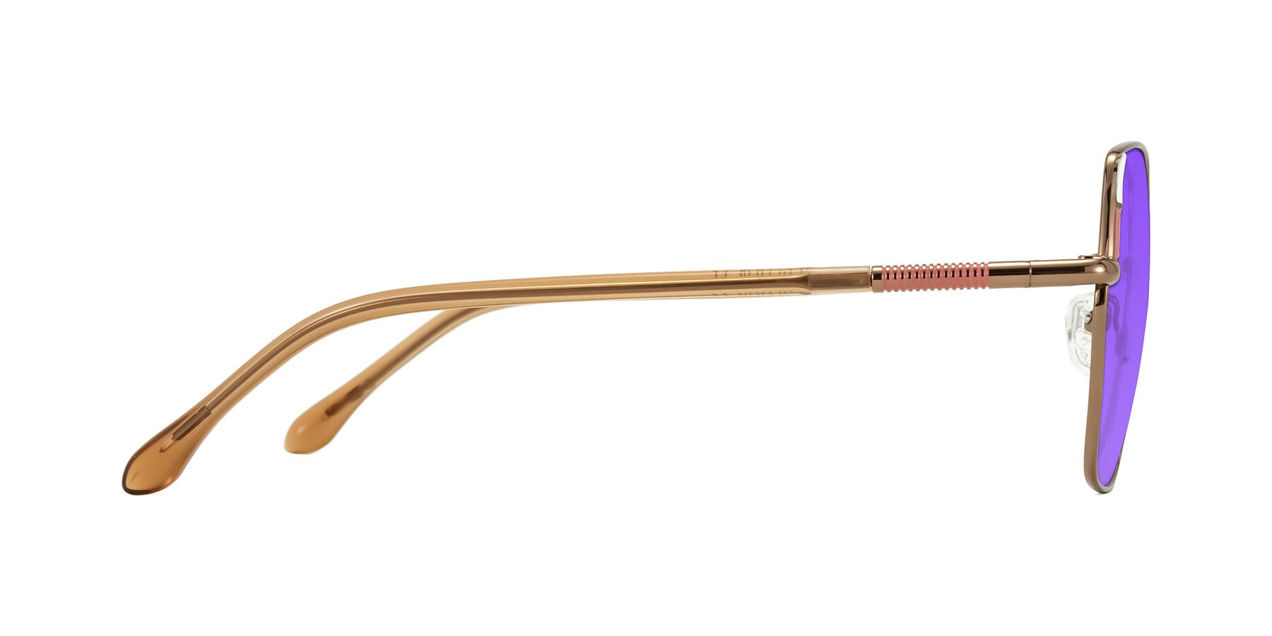 Side of Suarie in Bronze/Brown with Purple Tinted Lenses