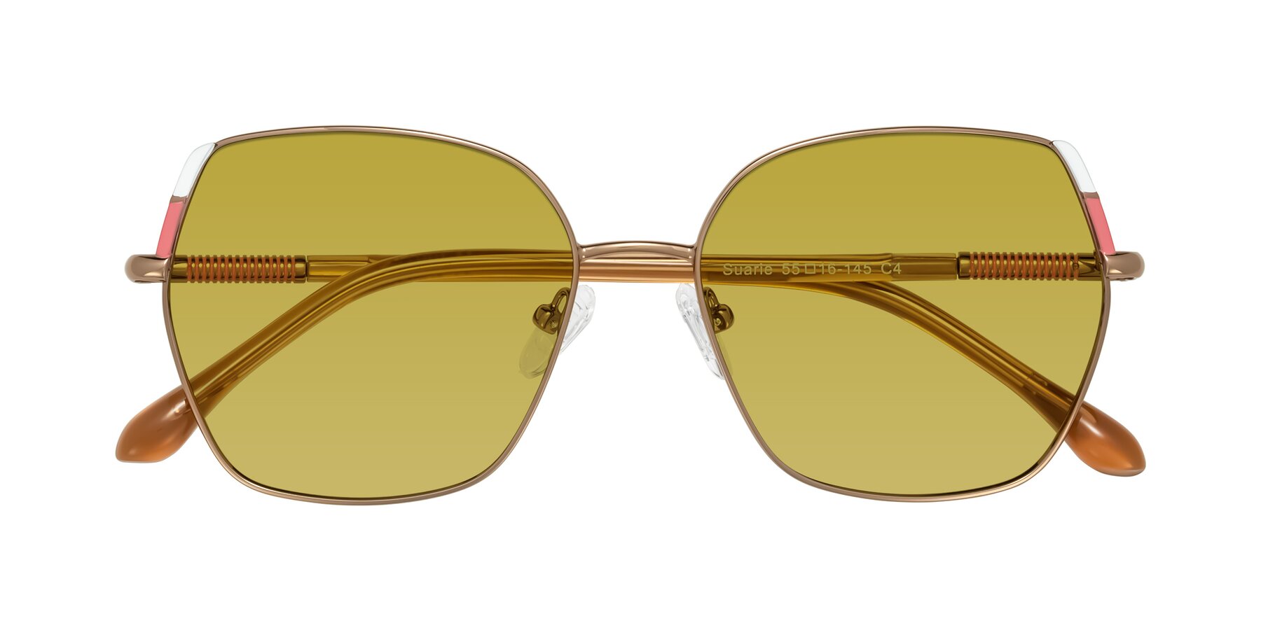 Folded Front of Suarie in Bronze/Brown with Champagne Tinted Lenses
