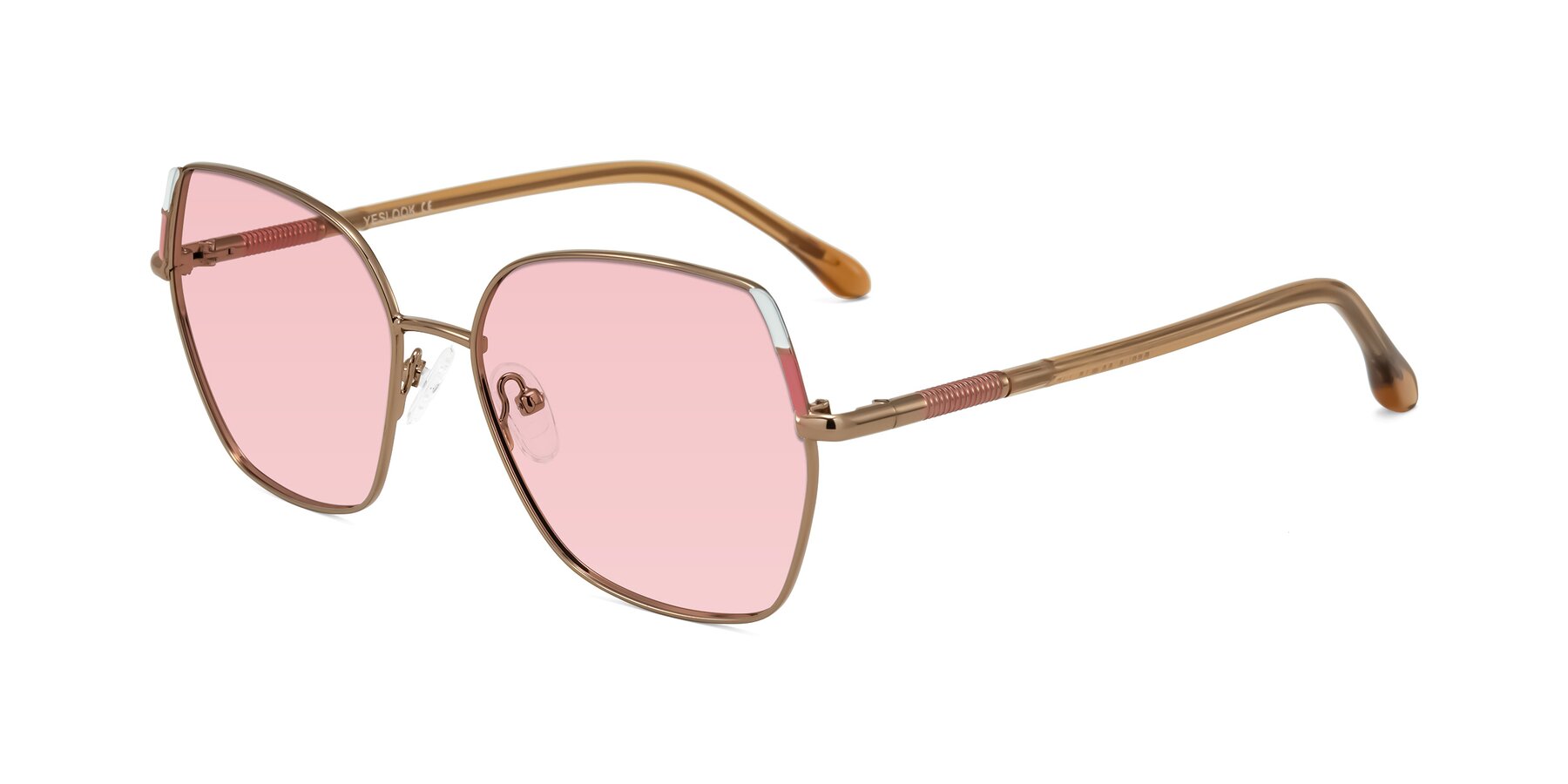 Angle of Suarie in Bronze/Brown with Light Garnet Tinted Lenses