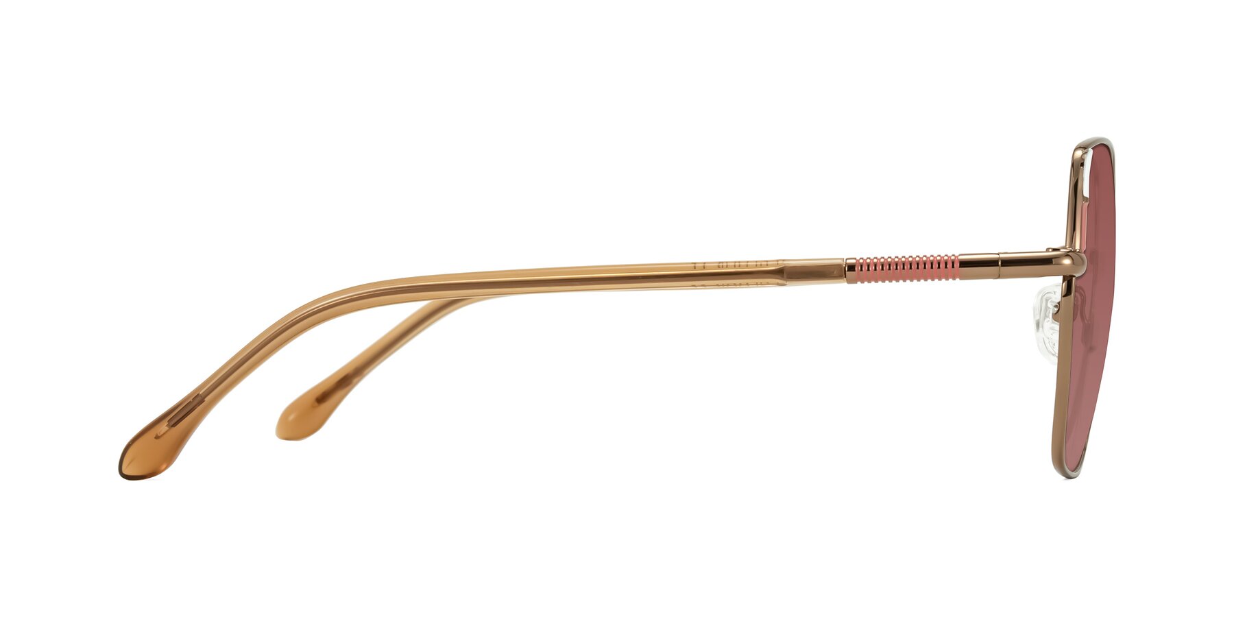 Side of Suarie in Bronze/Brown with Garnet Tinted Lenses