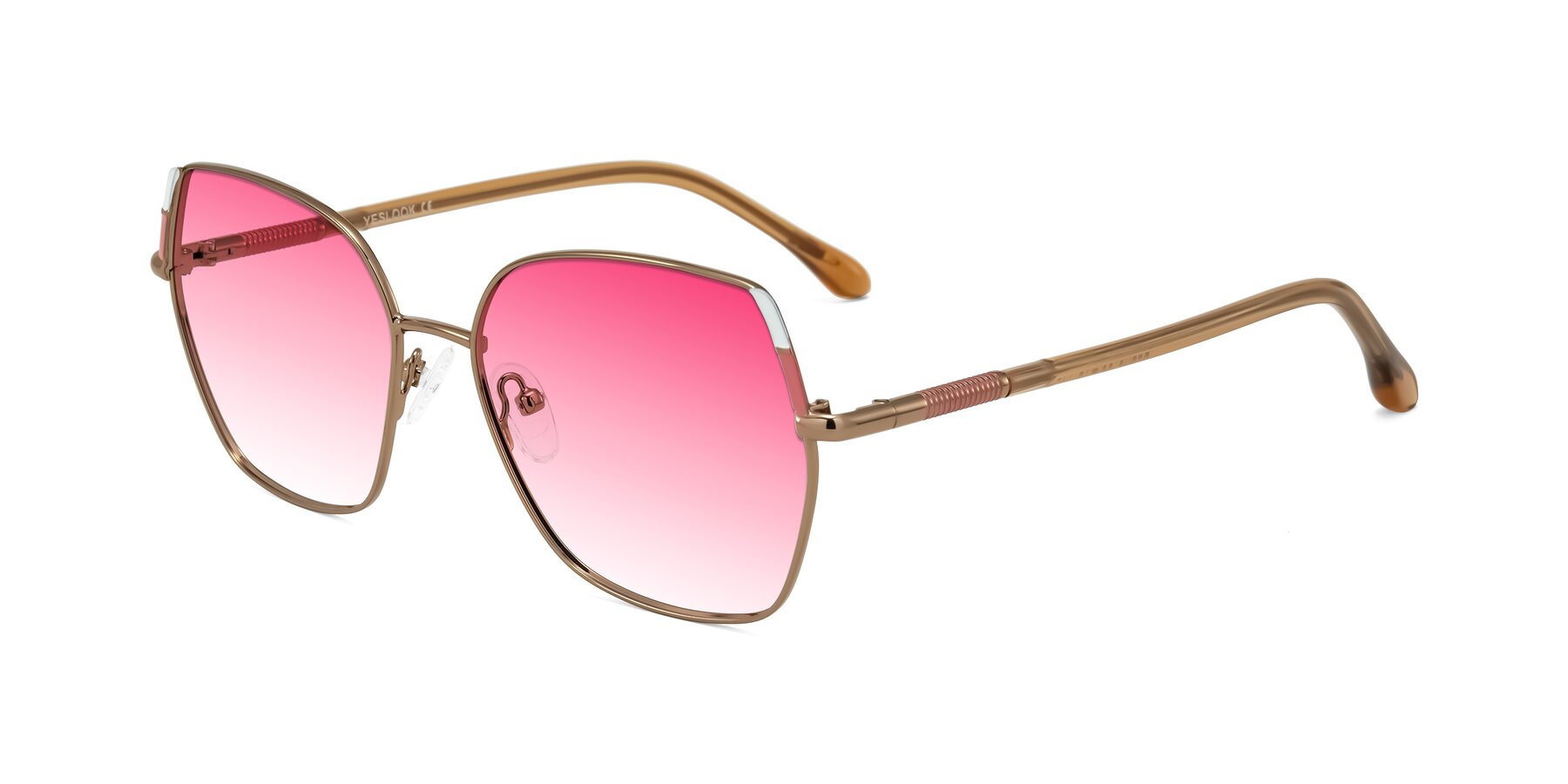Angle of Suarie in Bronze/Brown with Pink Gradient Lenses