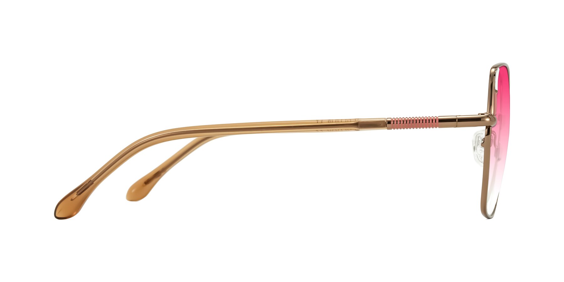 Side of Suarie in Bronze/Brown with Pink Gradient Lenses