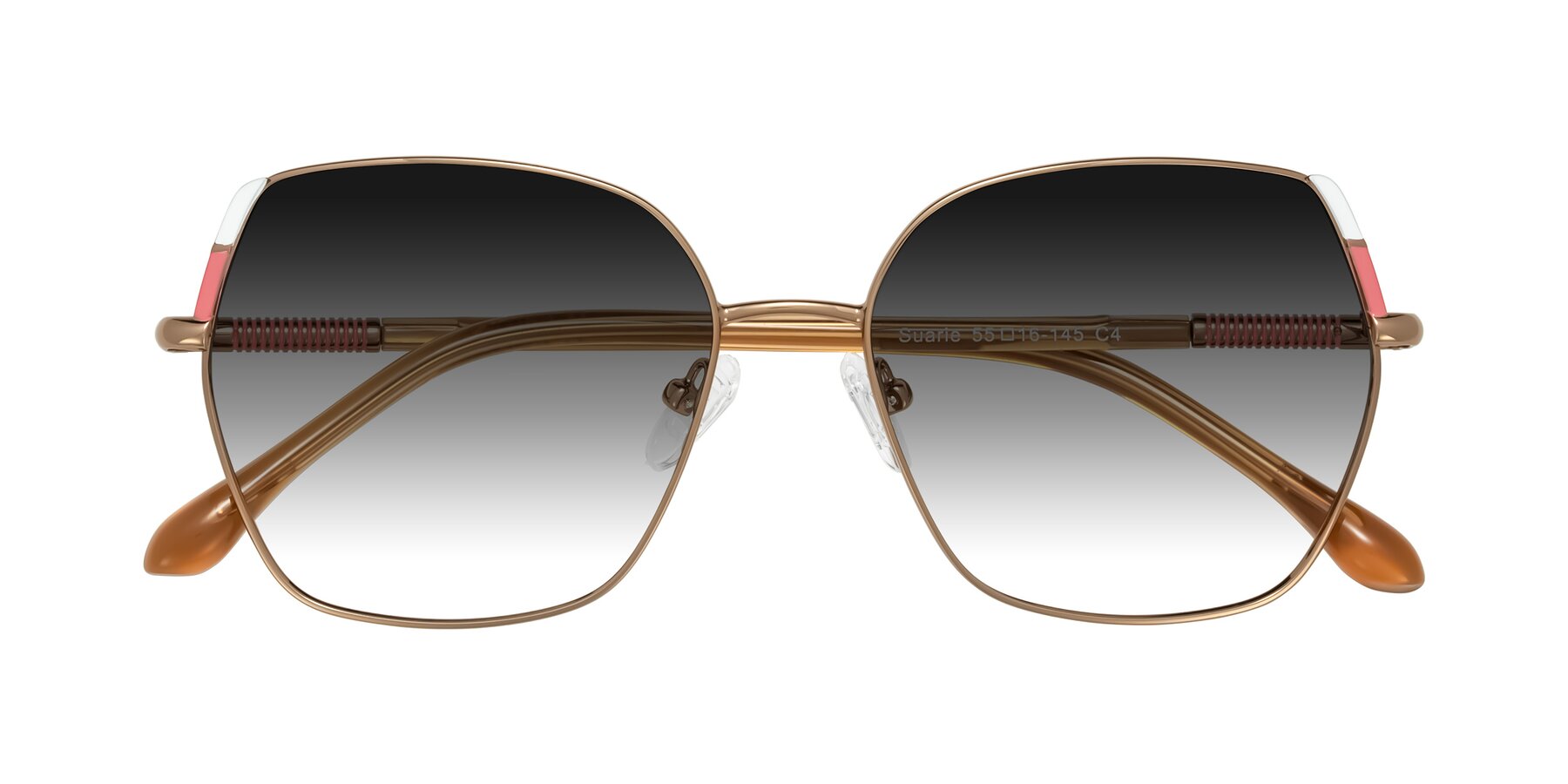 Folded Front of Suarie in Bronze/Brown with Gray Gradient Lenses