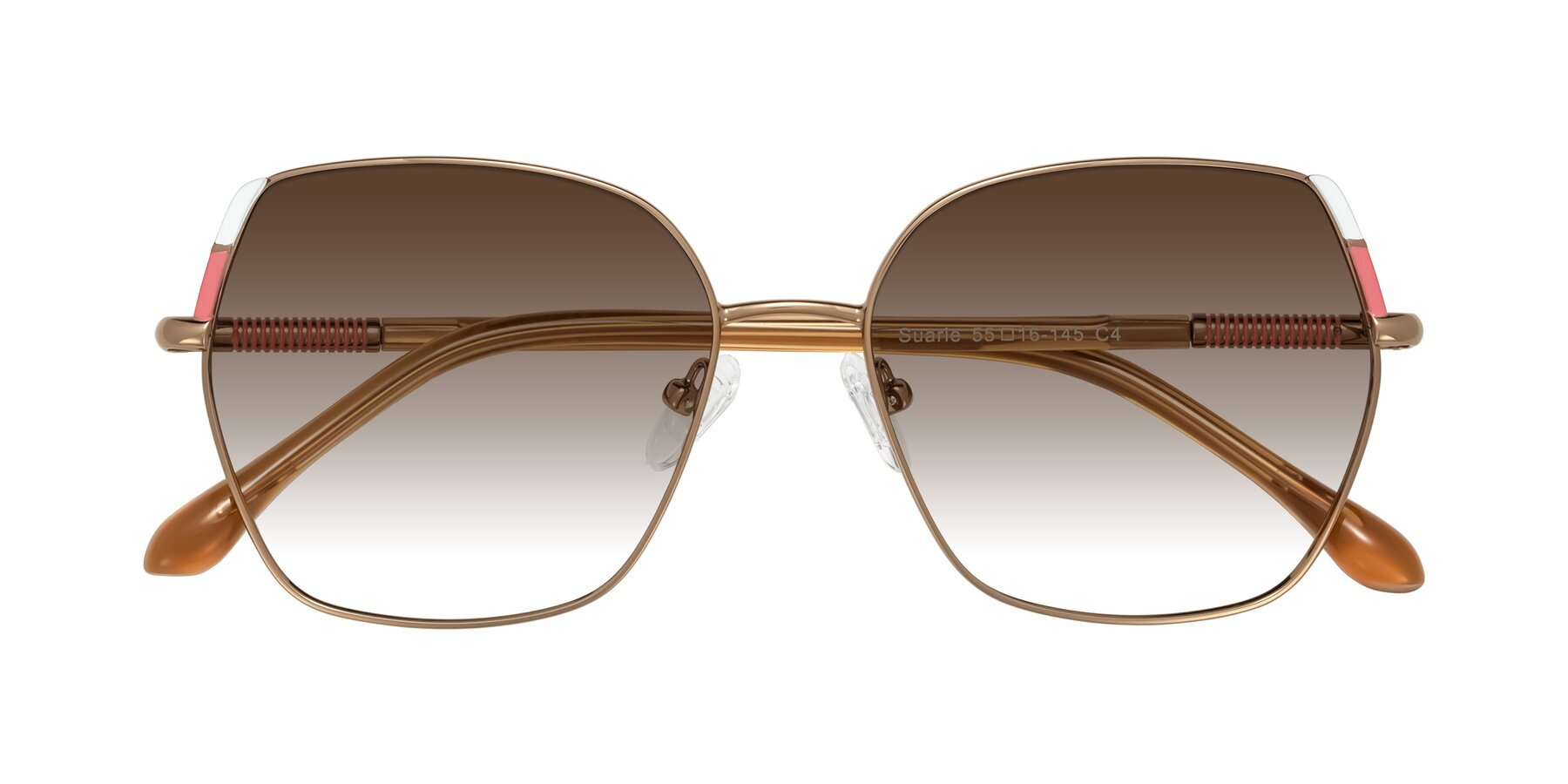 Folded Front of Suarie in Bronze/Brown with Brown Gradient Lenses