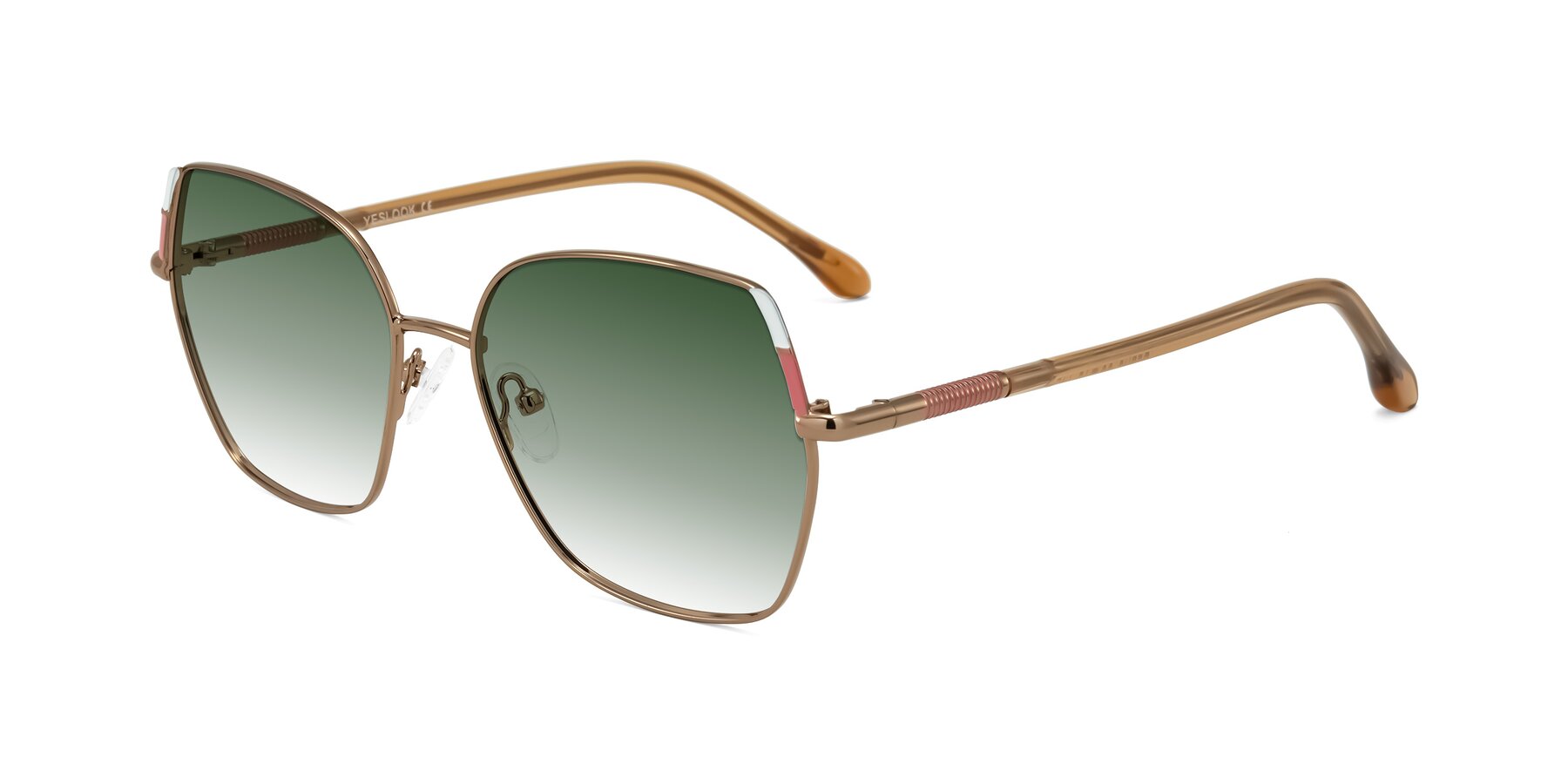 Angle of Suarie in Bronze/Brown with Green Gradient Lenses