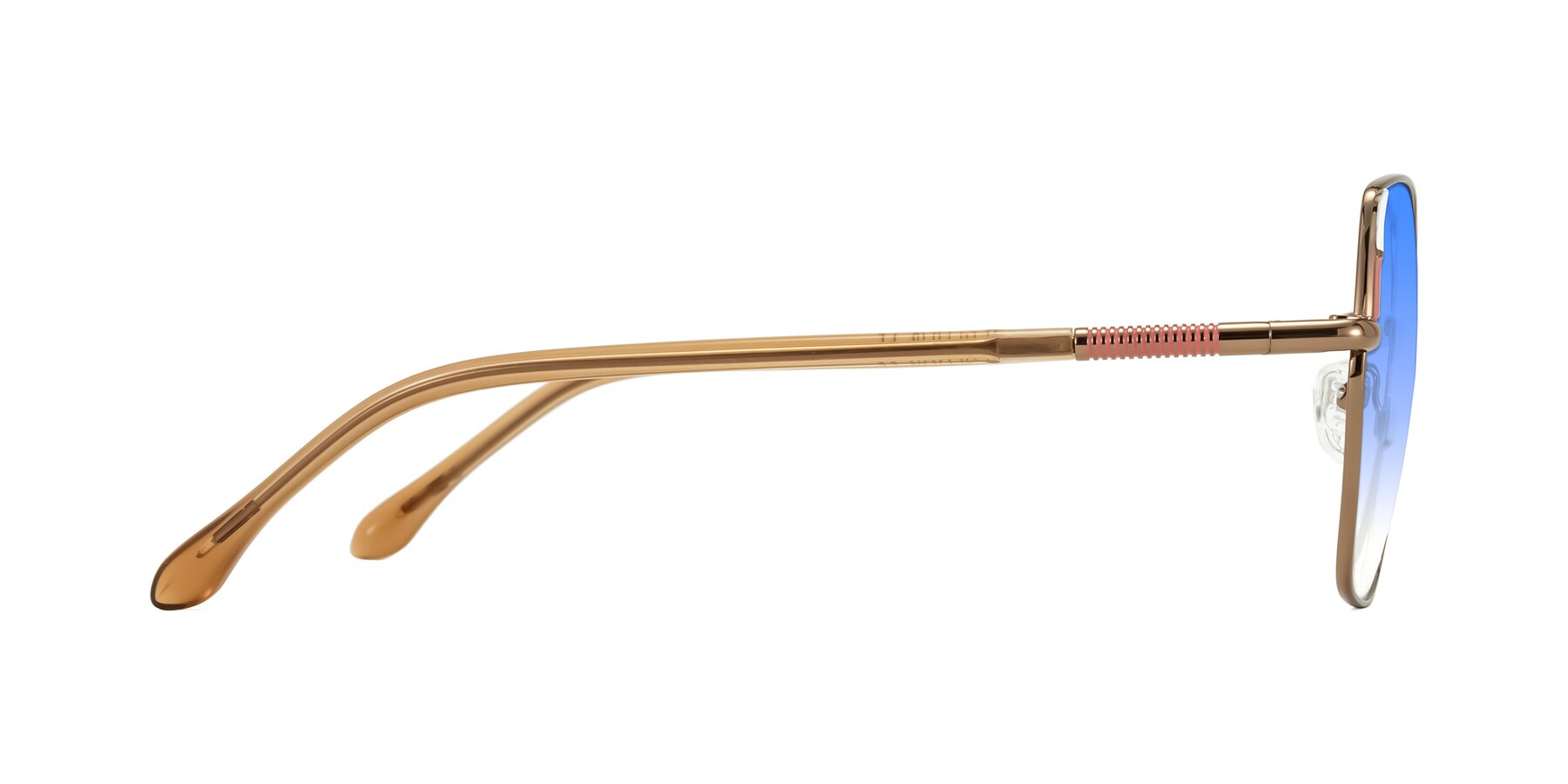 Side of Suarie in Bronze/Brown with Blue Gradient Lenses