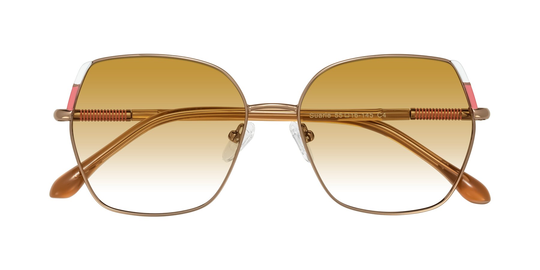 Folded Front of Suarie in Bronze/Brown with Champagne Gradient Lenses