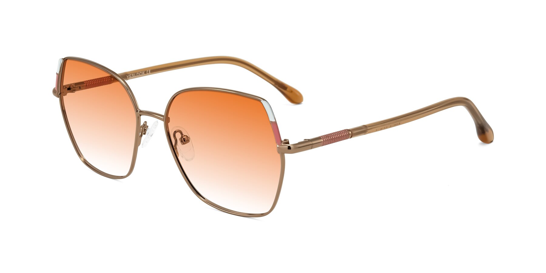 Angle of Suarie in Bronze/Brown with Orange Gradient Lenses