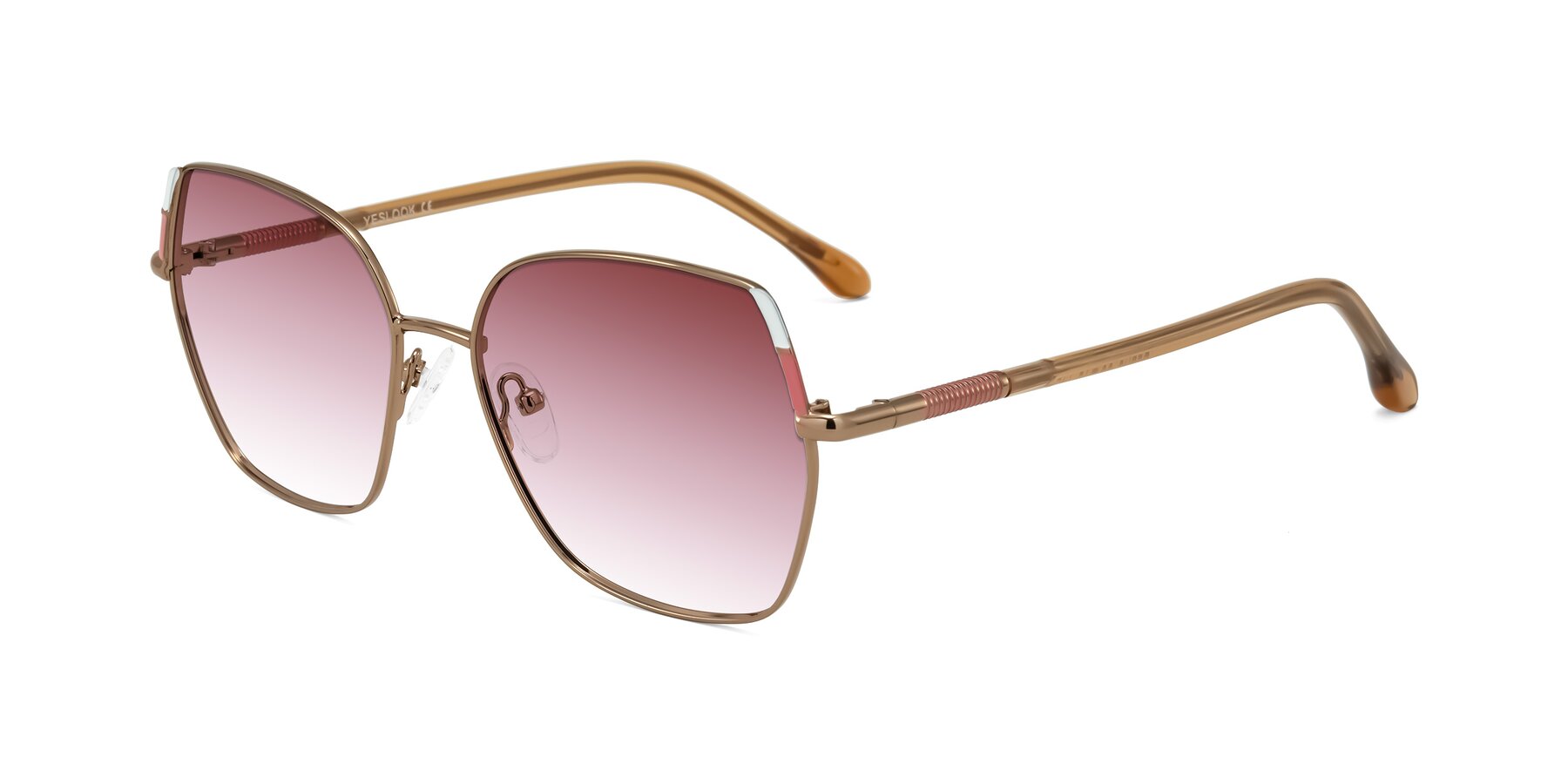 Angle of Suarie in Bronze/Brown with Garnet Gradient Lenses