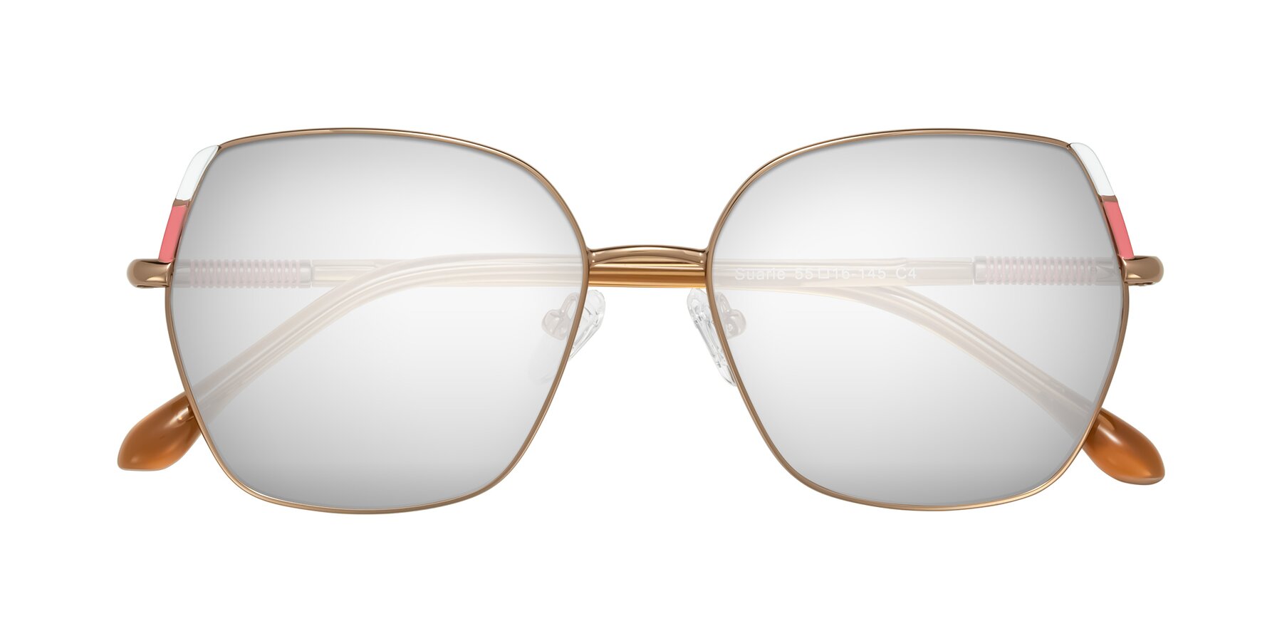 Folded Front of Suarie in Bronze/Brown with Silver Mirrored Lenses