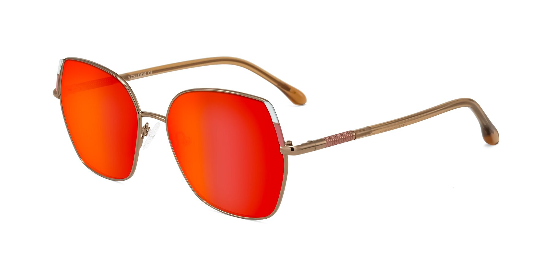 Angle of Suarie in Bronze/Brown with Red Gold Mirrored Lenses