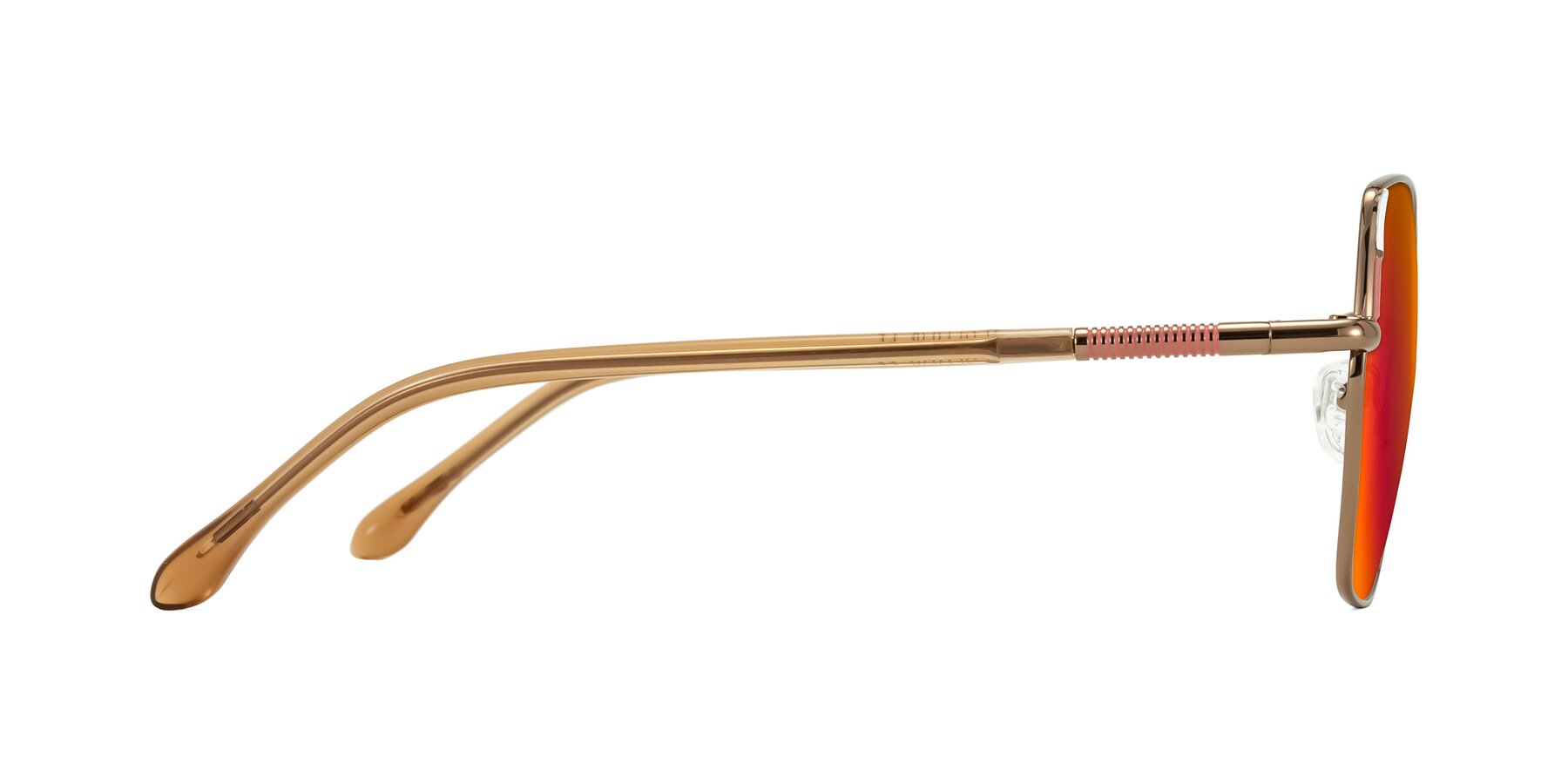 Side of Suarie in Bronze/Brown with Red Gold Mirrored Lenses