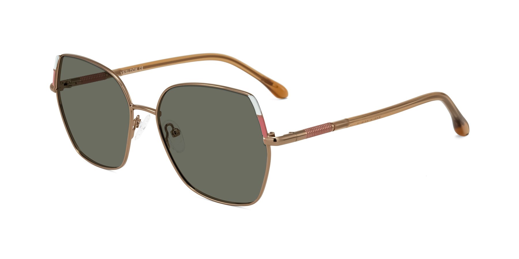 Angle of Suarie in Bronze/Brown with Gray Polarized Lenses