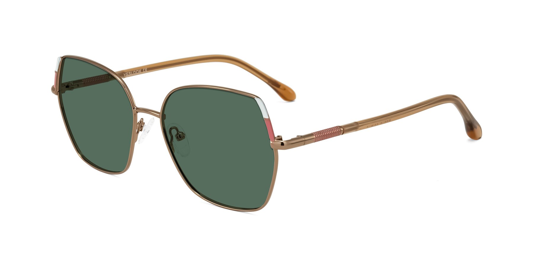 Angle of Suarie in Bronze/Brown with Green Polarized Lenses