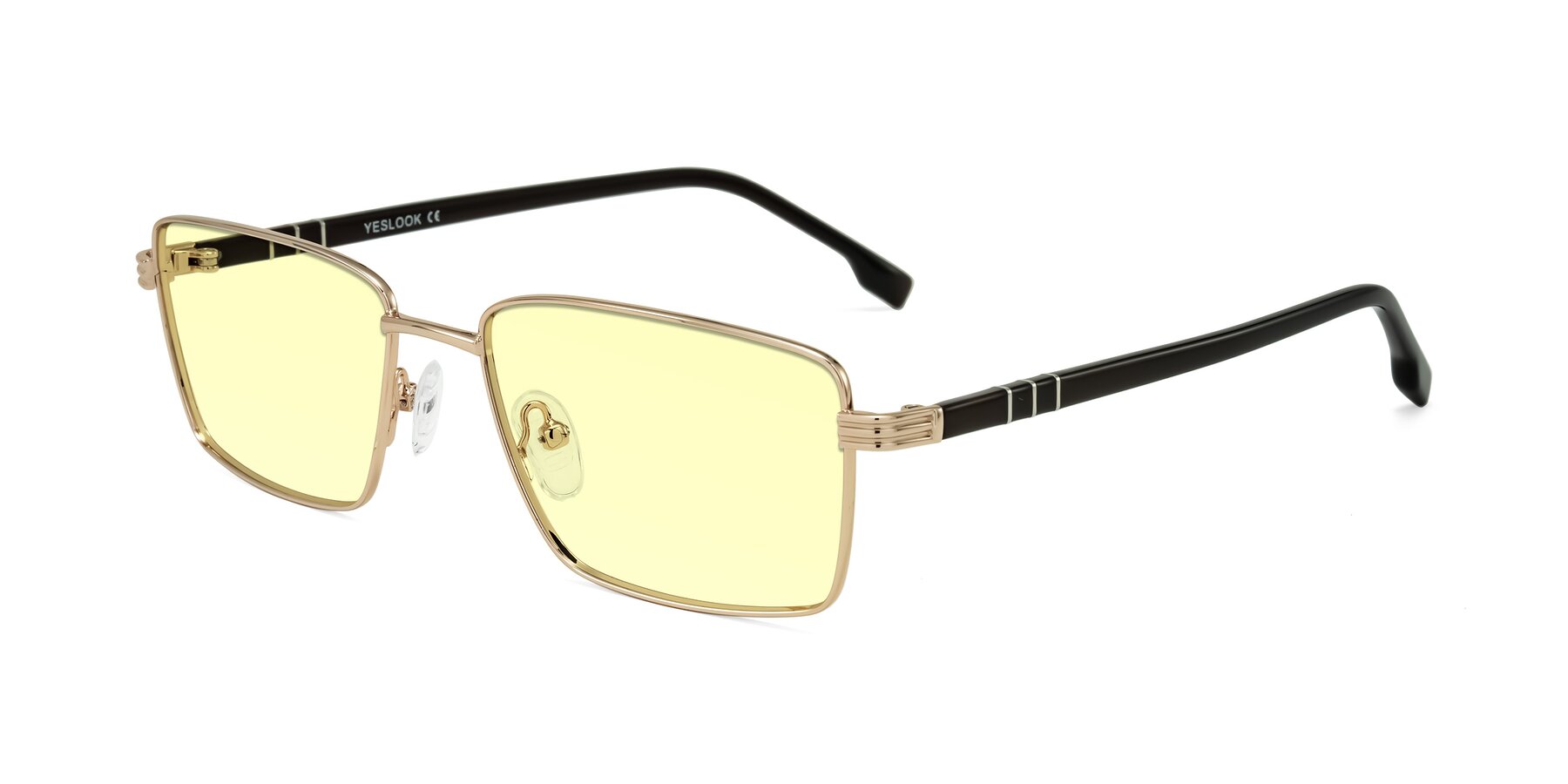 Angle of Raiyah in Gold/Dark Brown with Light Yellow Tinted Lenses