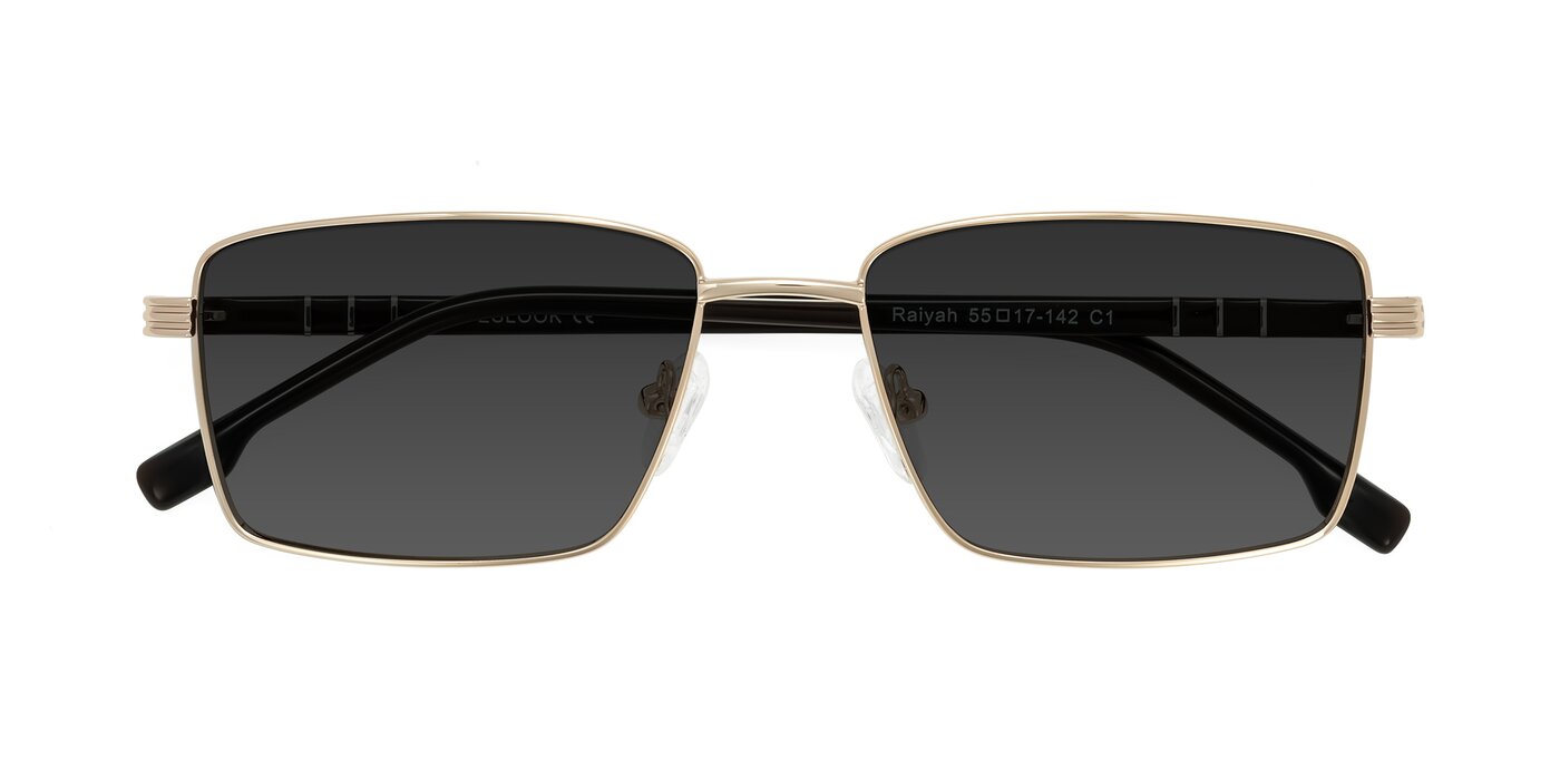 Raiyah - Gold/Dark Brown Tinted Sunglasses