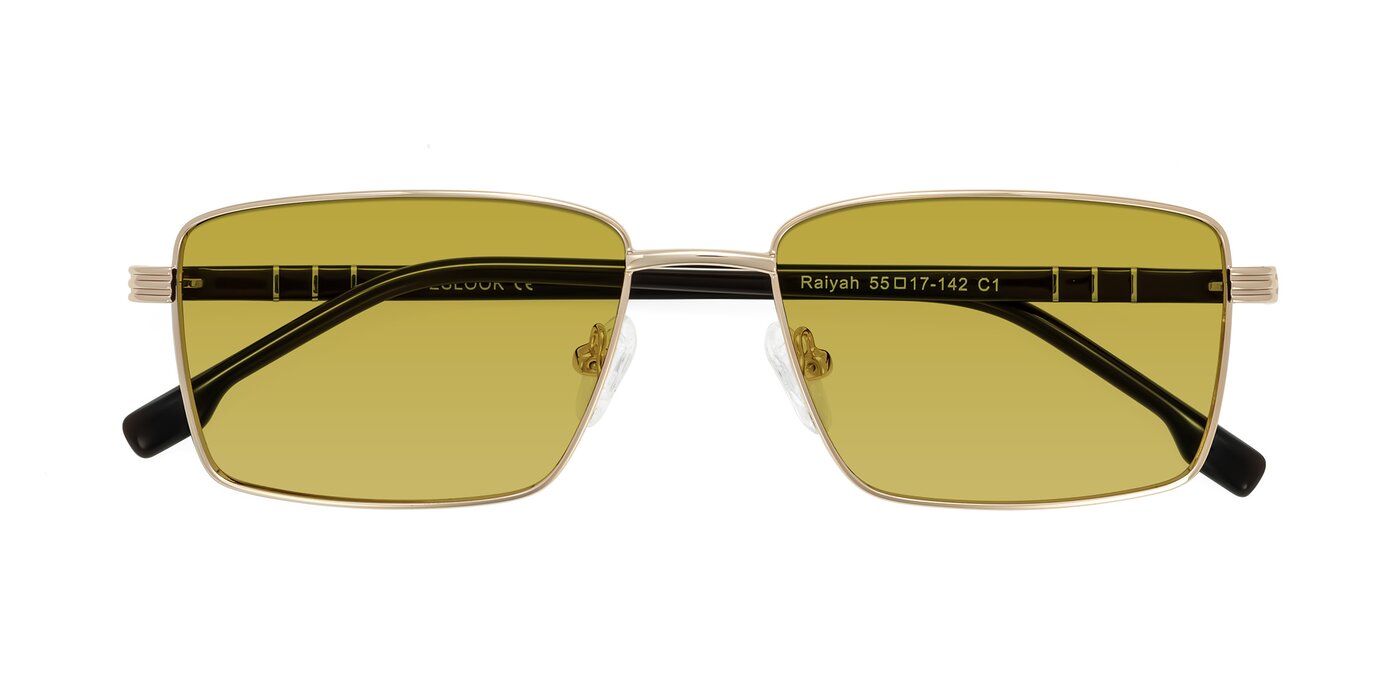Raiyah - Gold/Dark Brown Tinted Sunglasses