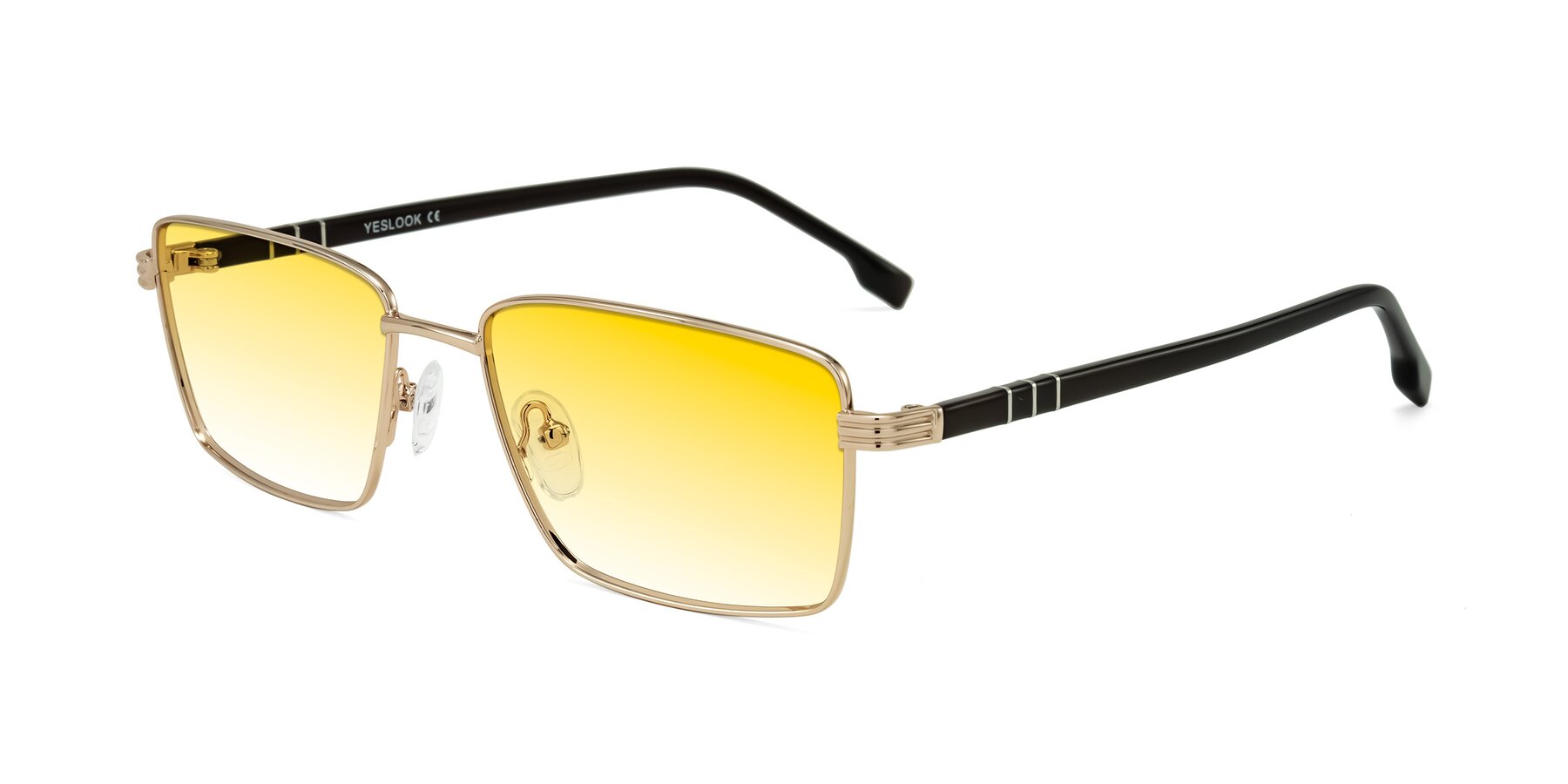 Angle of Raiyah in Gold/Dark Brown with Yellow Gradient Lenses
