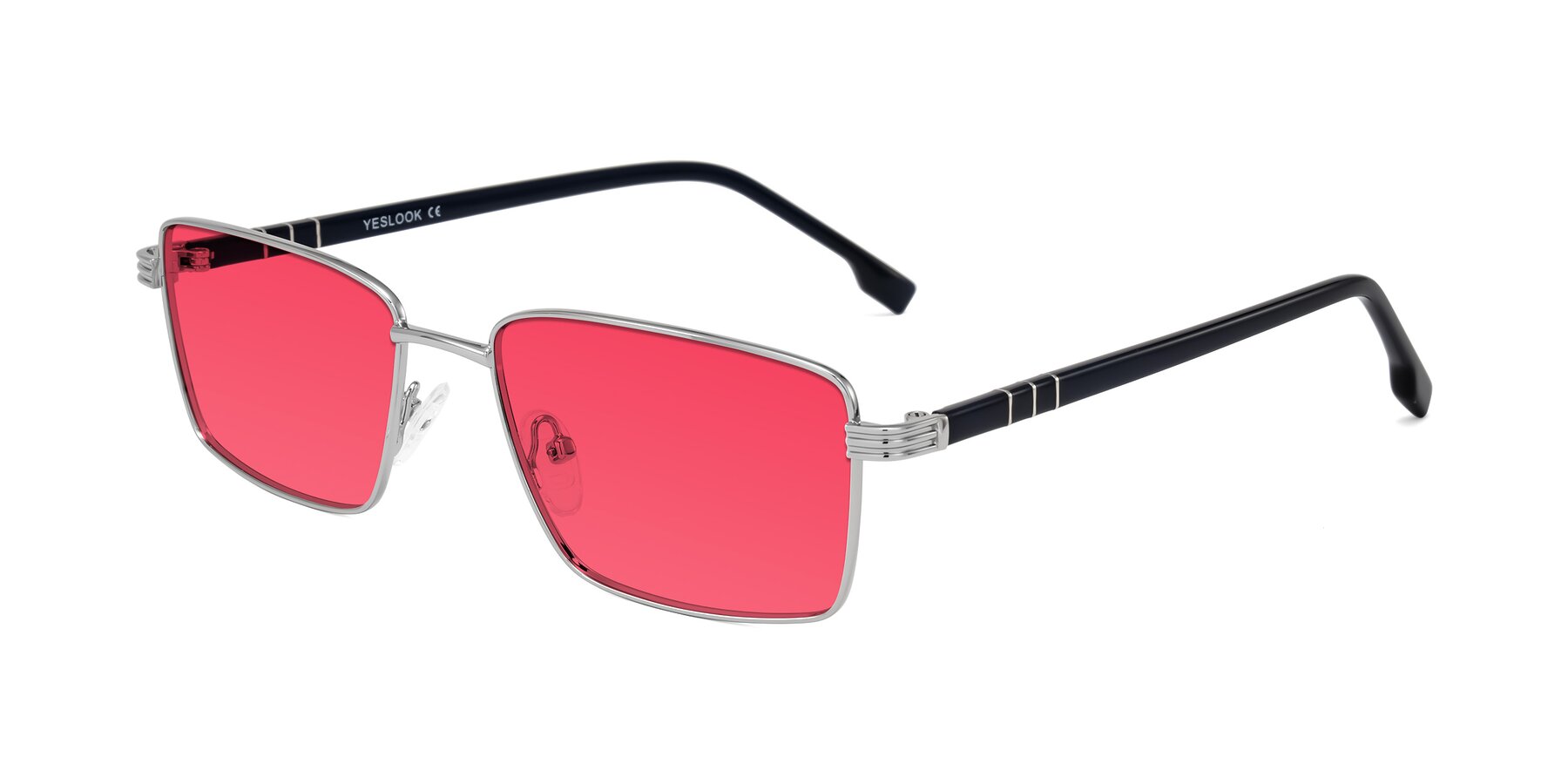 Angle of Raiyah in Silver/Dark Blue with Red Tinted Lenses