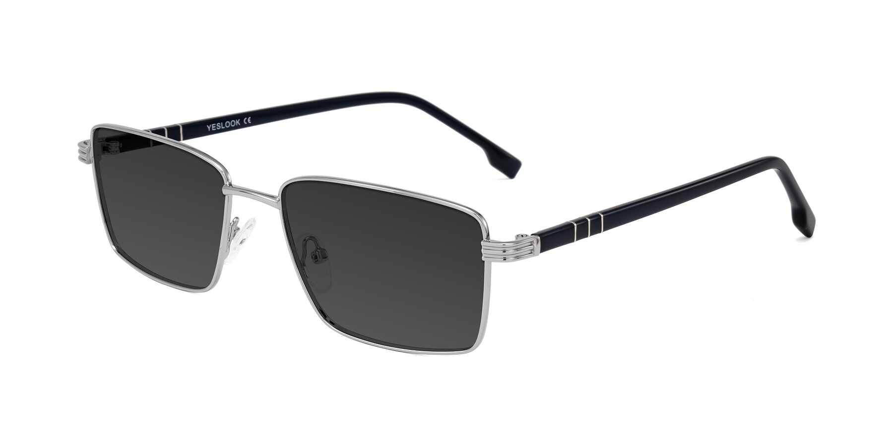 Angle of Raiyah in Silver/Dark Blue with Gray Tinted Lenses