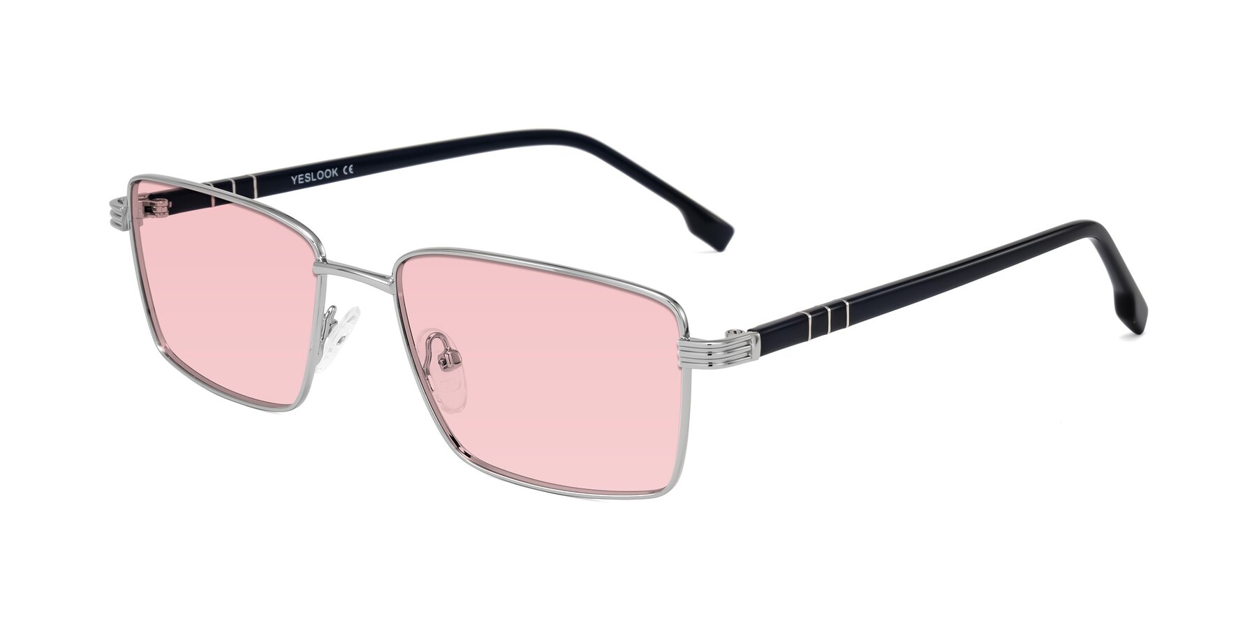 Angle of Raiyah in Silver/Dark Blue with Light Garnet Tinted Lenses