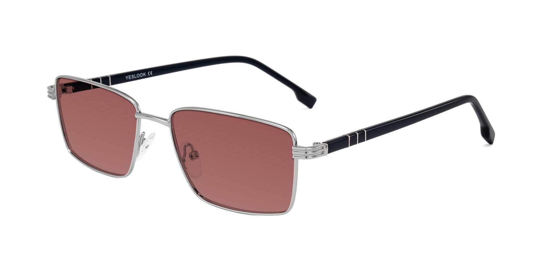 Angle of Raiyah in Silver/Dark Blue with Garnet Tinted Lenses