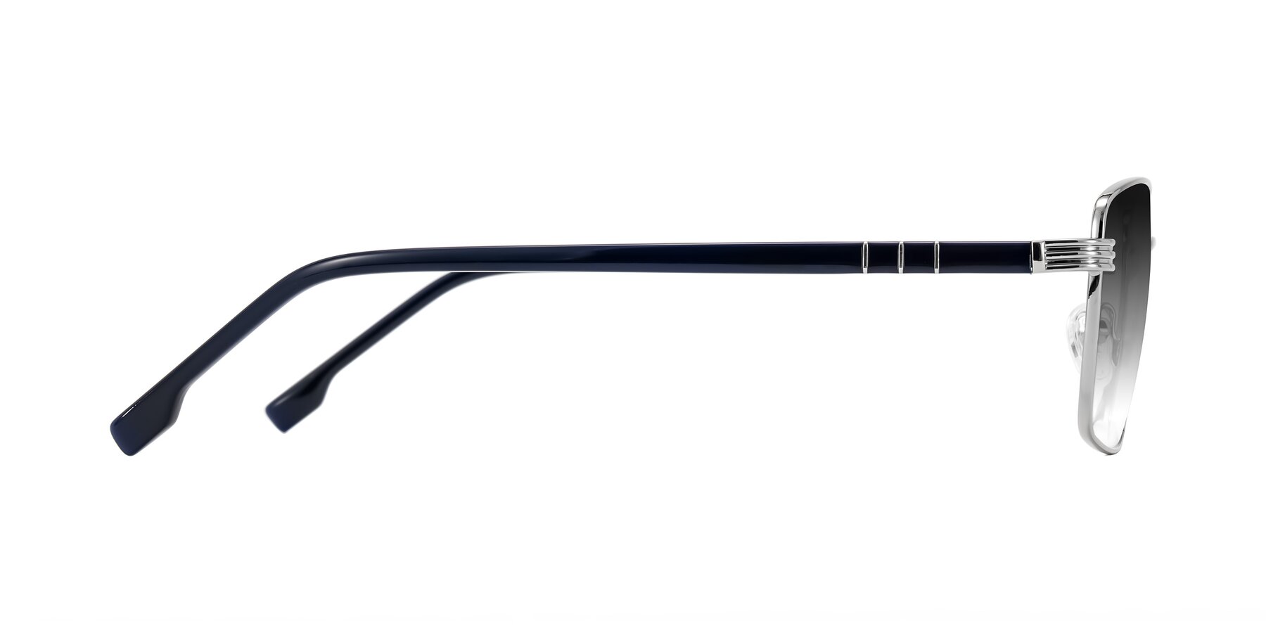 Side of Raiyah in Silver/Dark Blue with Gray Gradient Lenses