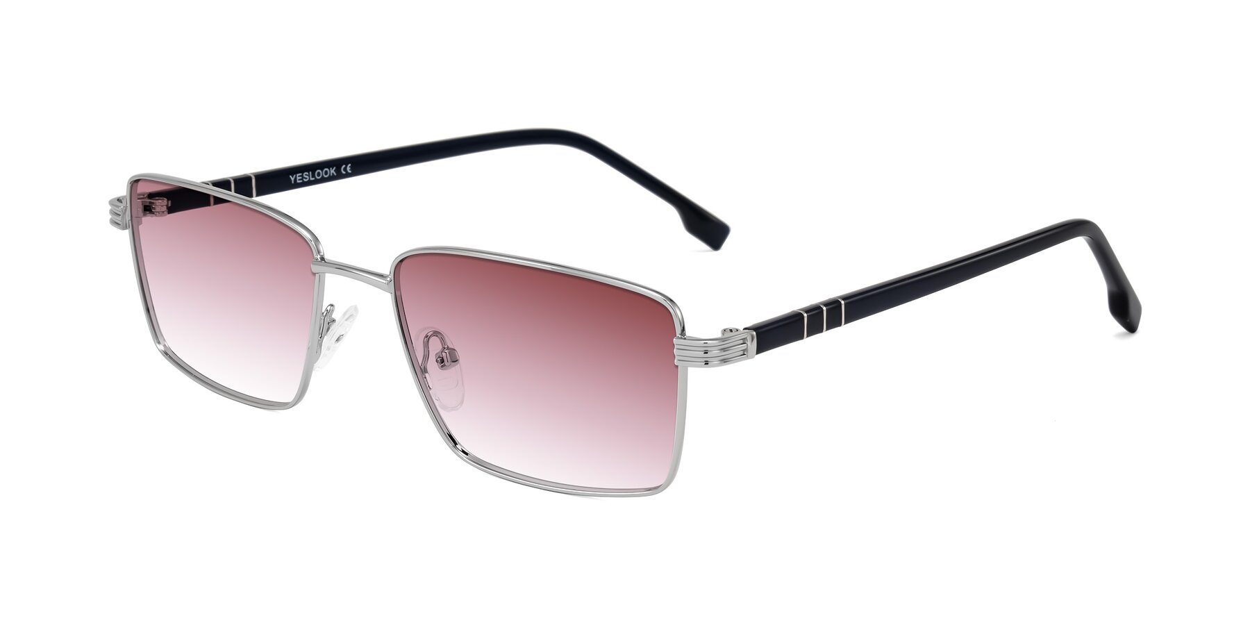 Angle of Raiyah in Silver/Dark Blue with Garnet Gradient Lenses