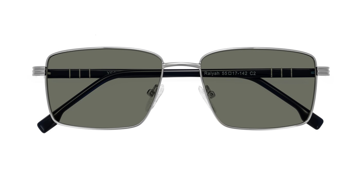 Raiyah - Silver/Dark Blue Polarized Sunglasses