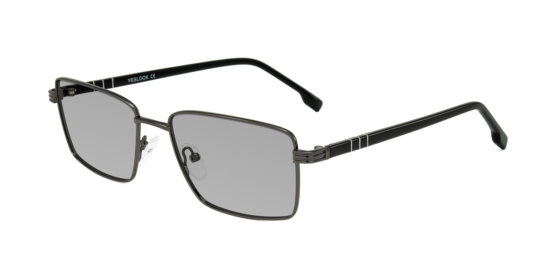 Angle of Raiyah in Gunmetal/Black with Light Gray Tinted Lenses