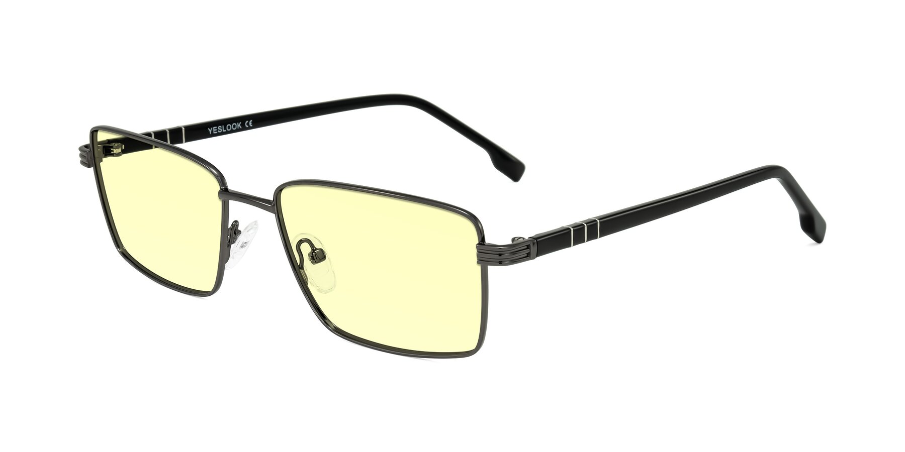 Angle of Raiyah in Gunmetal/Black with Light Yellow Tinted Lenses