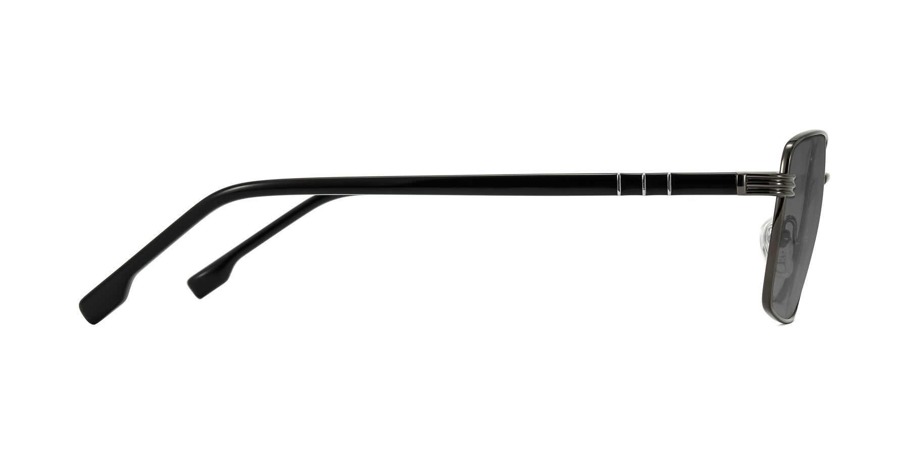 Side of Raiyah in Gunmetal/Black with Medium Gray Tinted Lenses