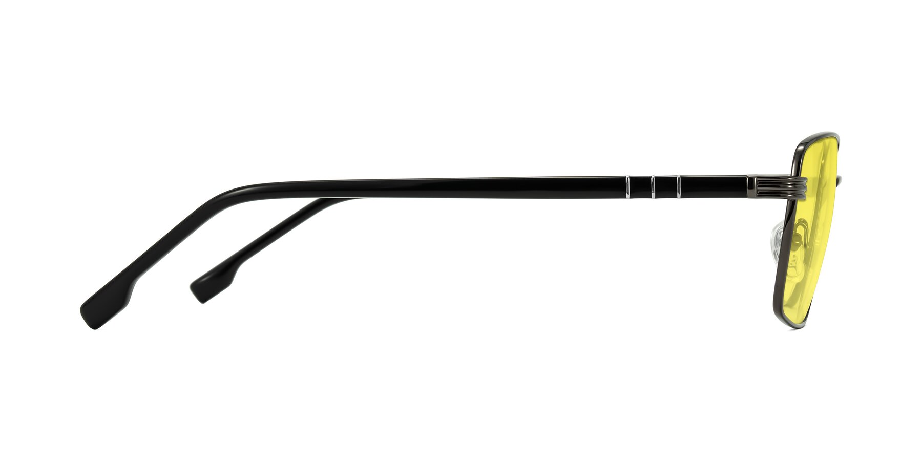 Side of Raiyah in Gunmetal/Black with Medium Yellow Tinted Lenses