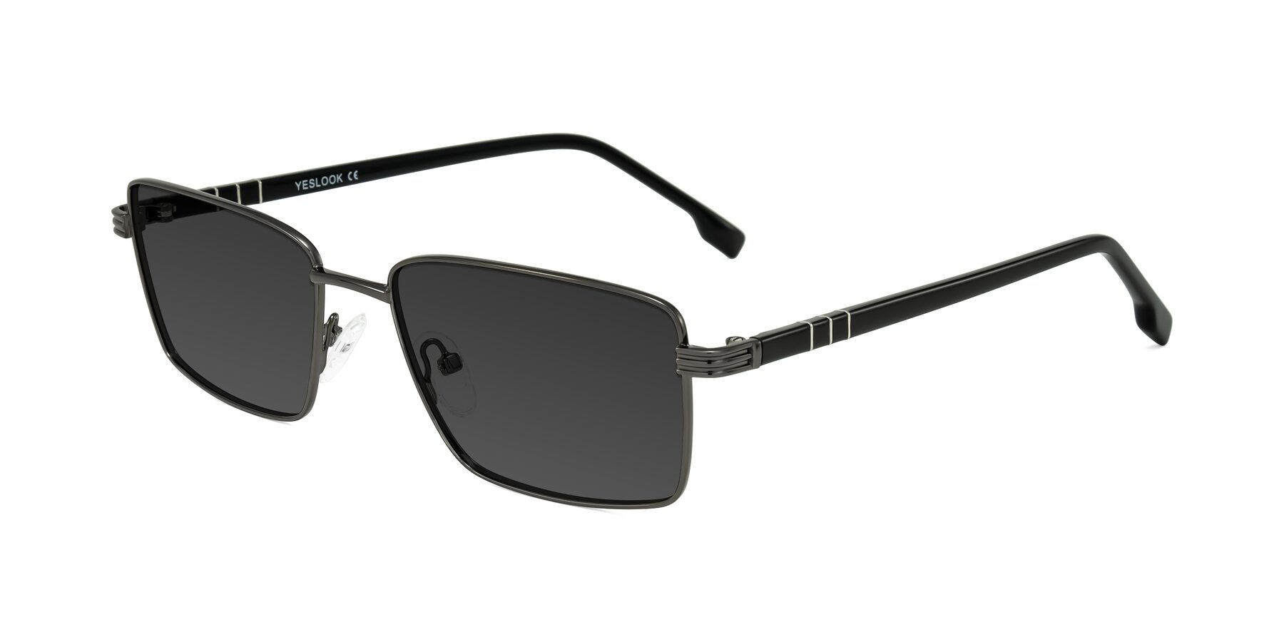 Angle of Raiyah in Gunmetal/Black with Gray Tinted Lenses