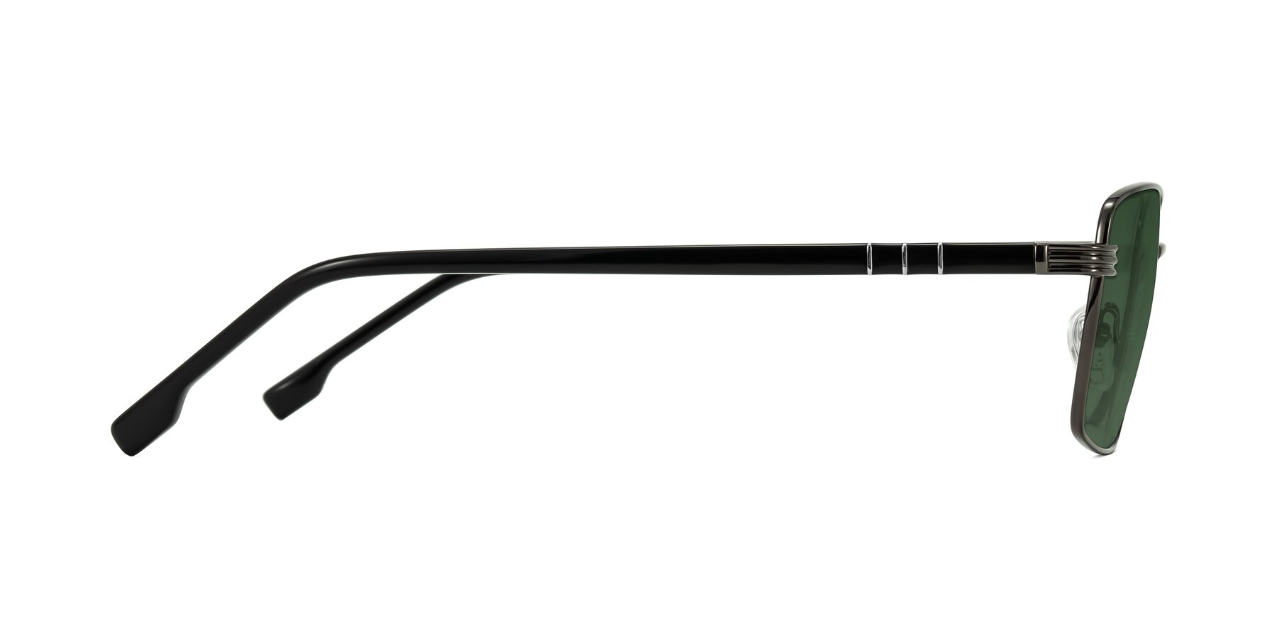 Side of Raiyah in Gunmetal/Black with Green Tinted Lenses