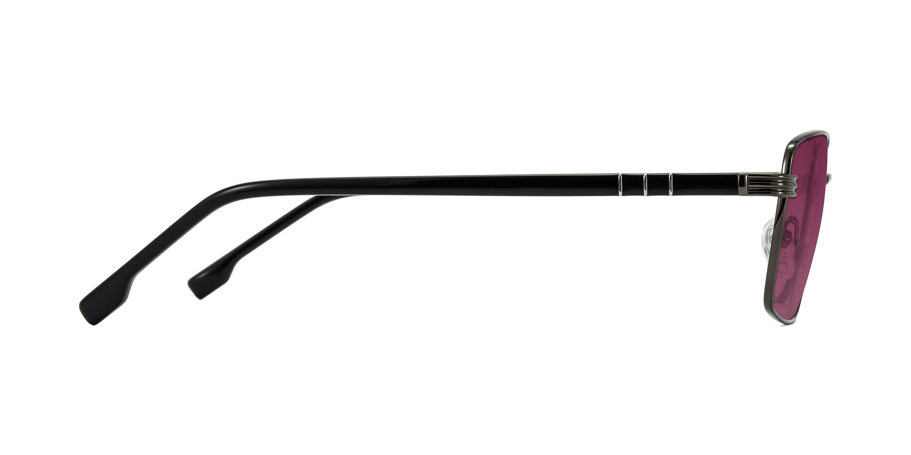 Side of Raiyah in Gunmetal/Black with Wine Tinted Lenses