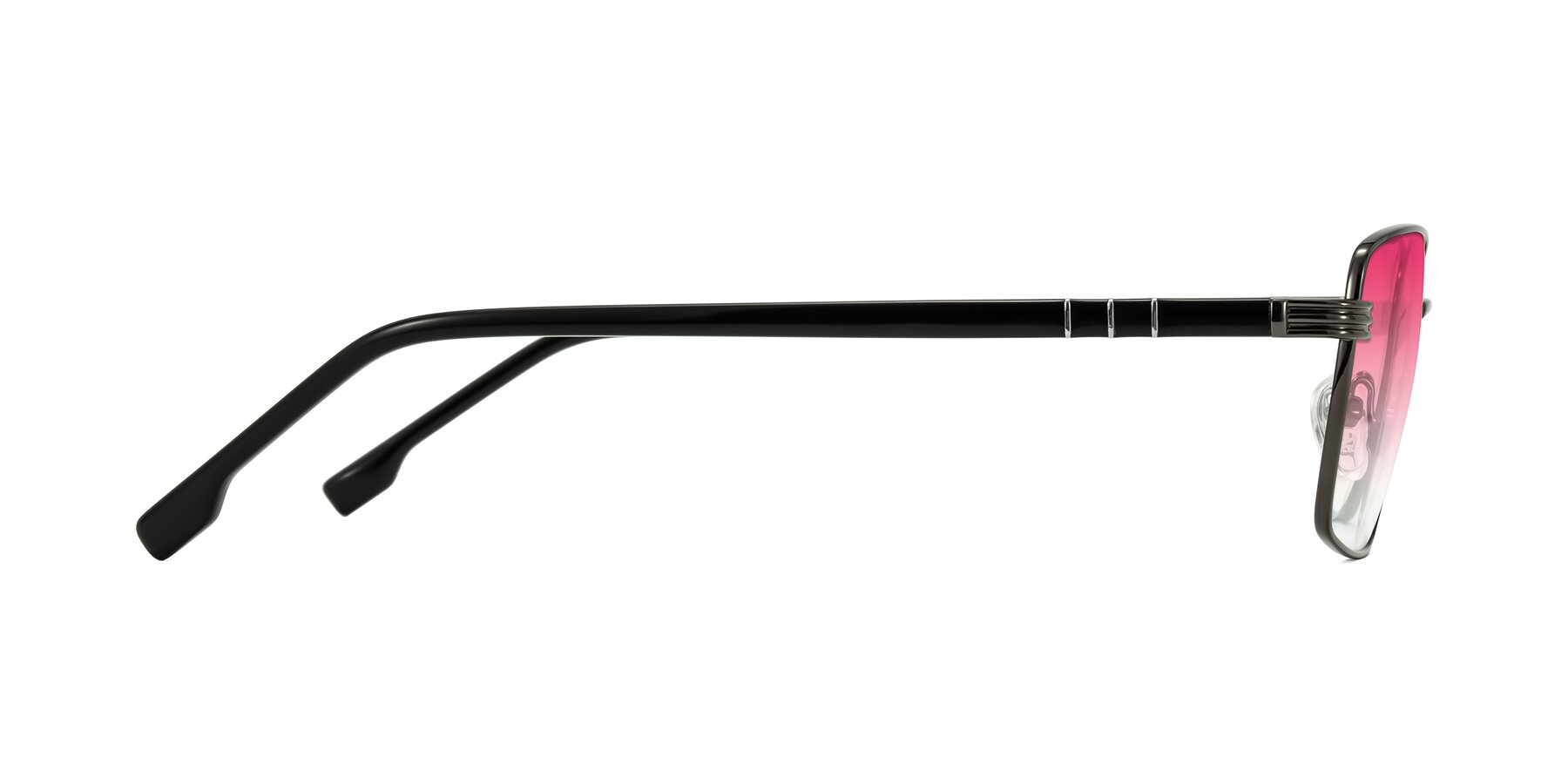 Side of Raiyah in Gunmetal/Black with Pink Gradient Lenses