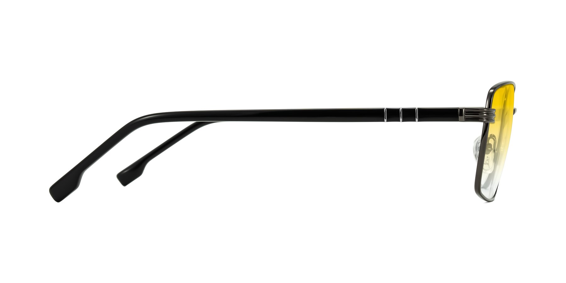 Side of Raiyah in Gunmetal/Black with Yellow Gradient Lenses