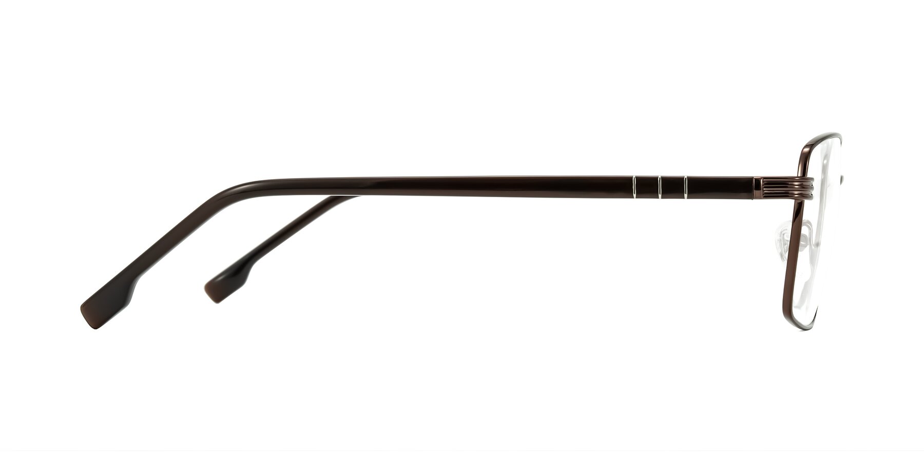 Side of Raiyah in Bronze/Dark Brown with Clear Eyeglass Lenses