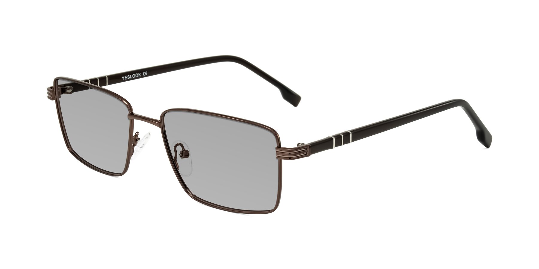 Angle of Raiyah in Bronze/Dark Brown with Light Gray Tinted Lenses