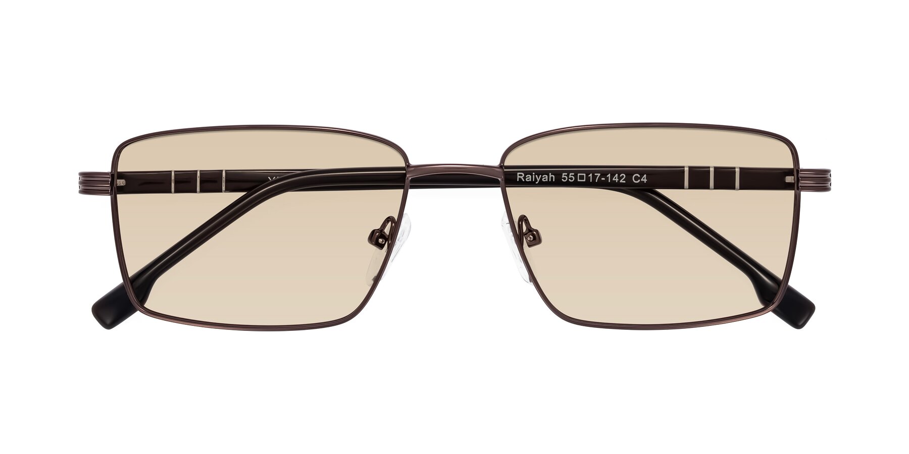Folded Front of Raiyah in Bronze/Dark Brown with Light Brown Tinted Lenses