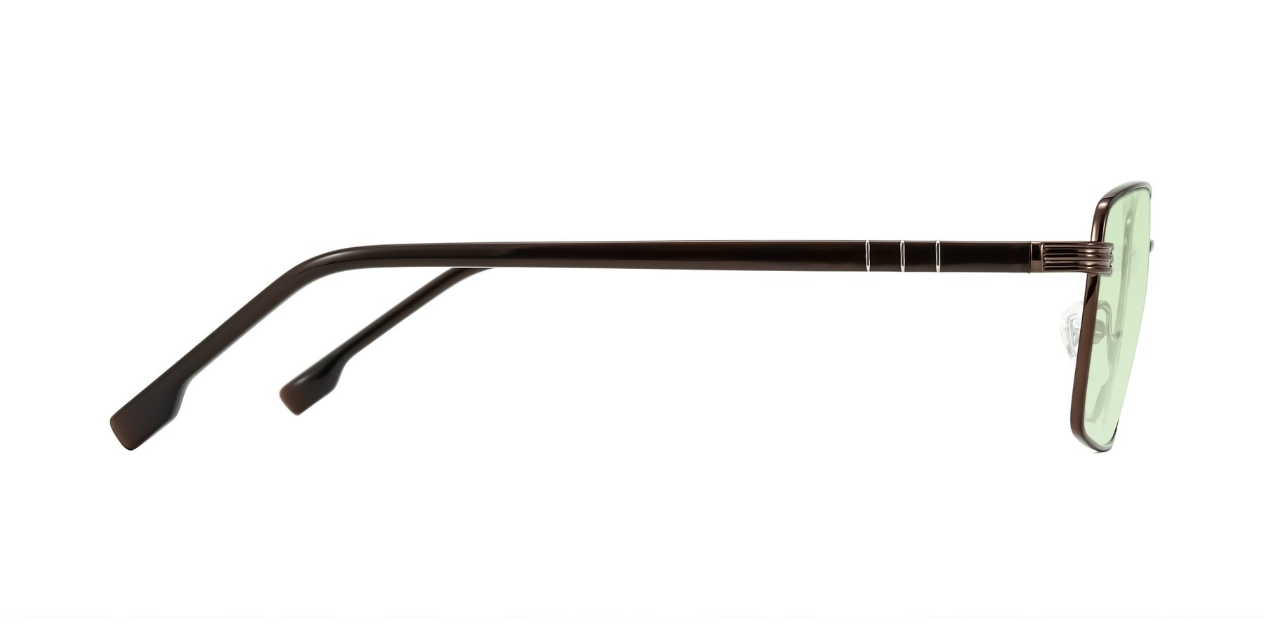 Side of Raiyah in Bronze/Dark Brown with Light Green Tinted Lenses