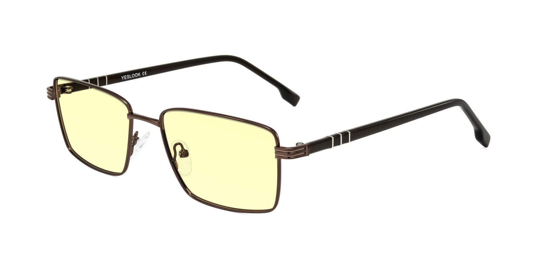 Angle of Raiyah in Bronze/Dark Brown with Light Yellow Tinted Lenses
