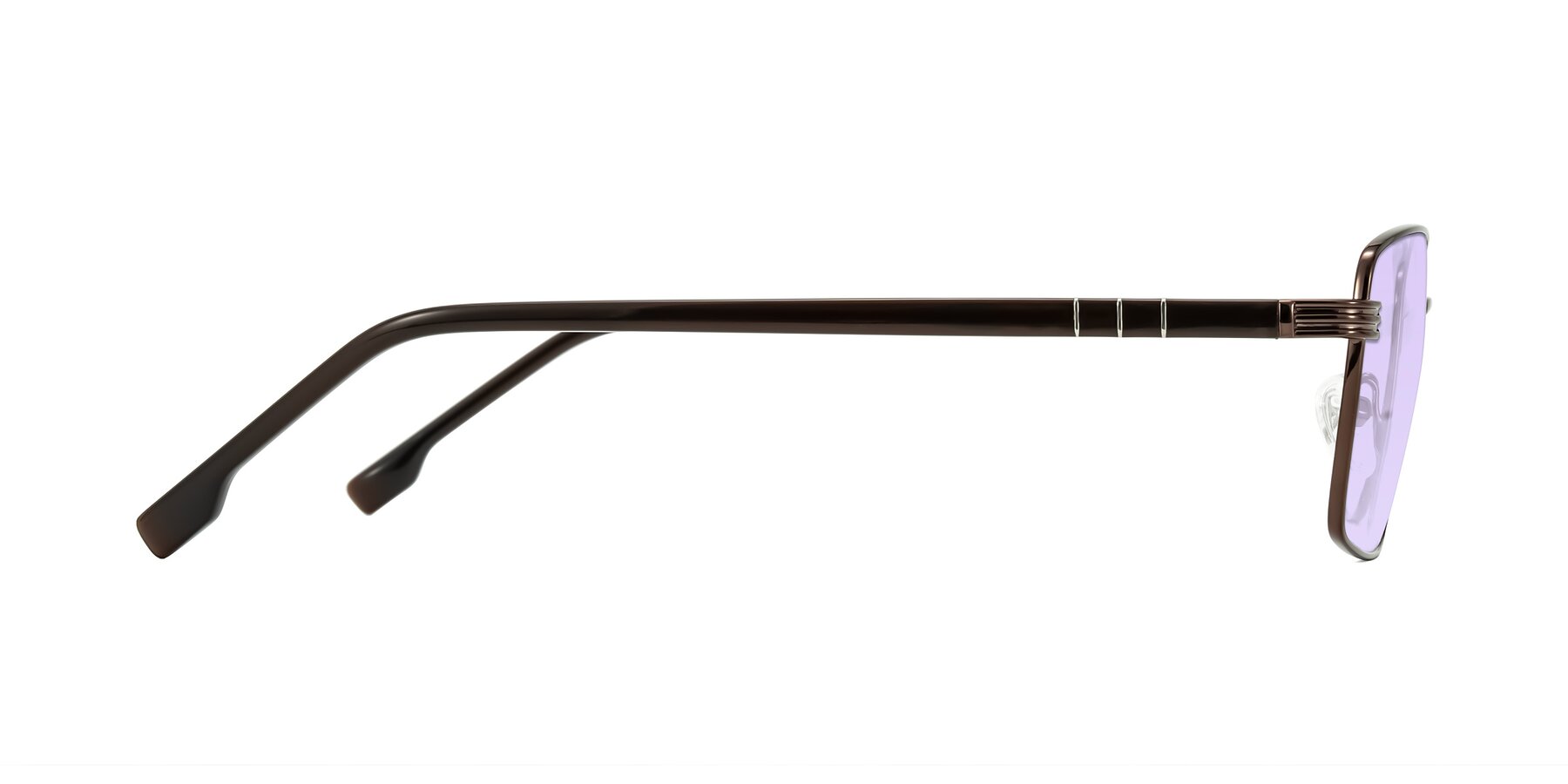 Side of Raiyah in Bronze/Dark Brown with Light Purple Tinted Lenses