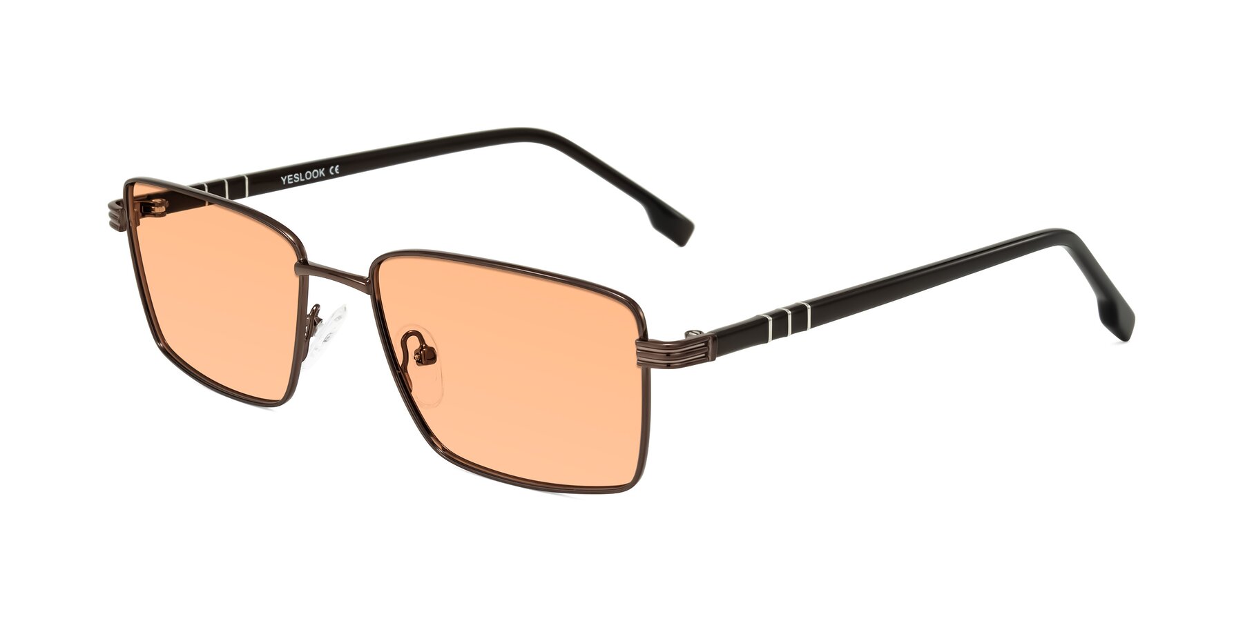 Angle of Raiyah in Bronze/Dark Brown with Light Orange Tinted Lenses