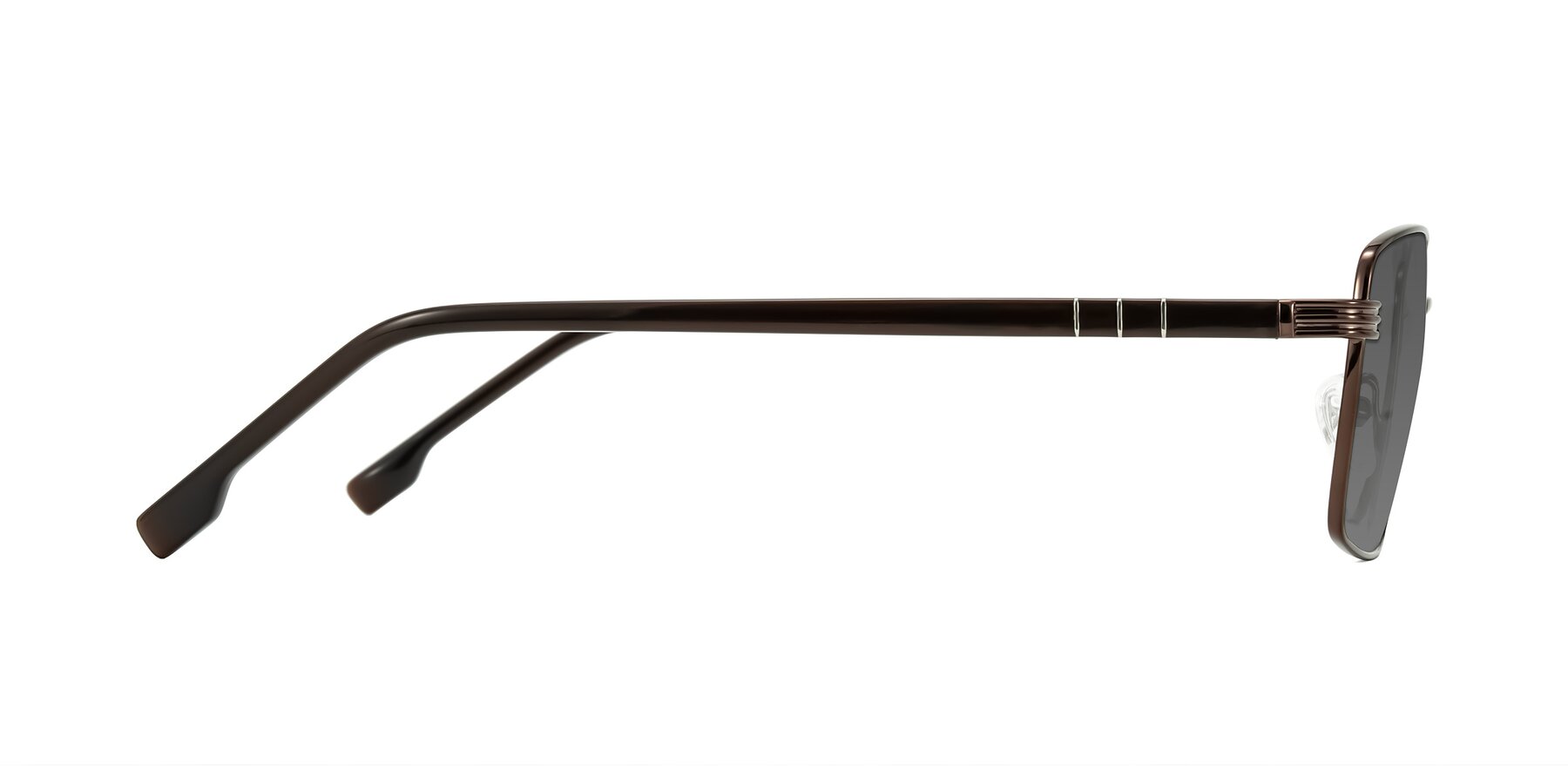 Side of Raiyah in Bronze/Dark Brown with Medium Gray Tinted Lenses