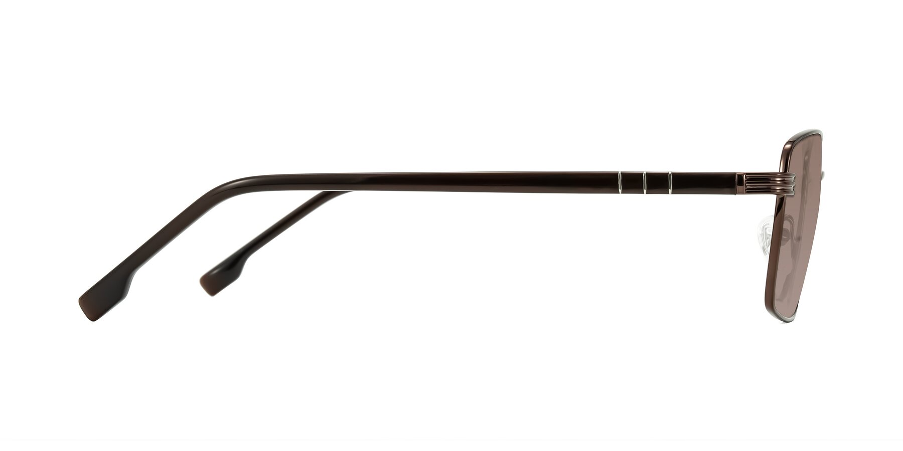 Side of Raiyah in Bronze/Dark Brown with Medium Brown Tinted Lenses