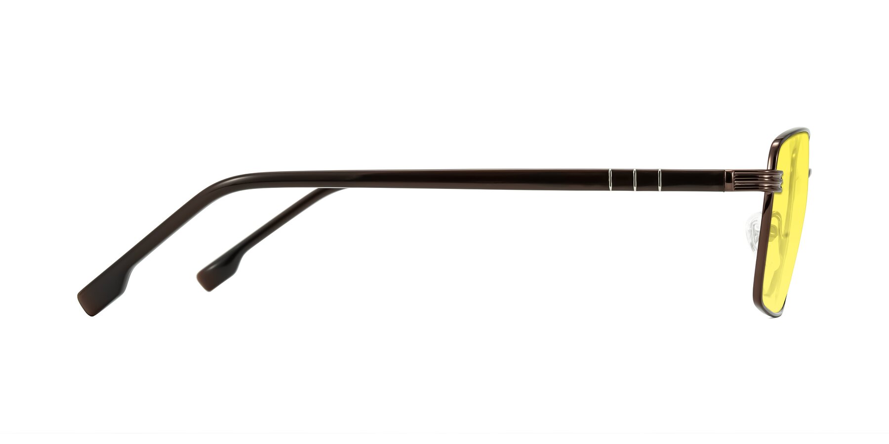 Side of Raiyah in Bronze/Dark Brown with Medium Yellow Tinted Lenses